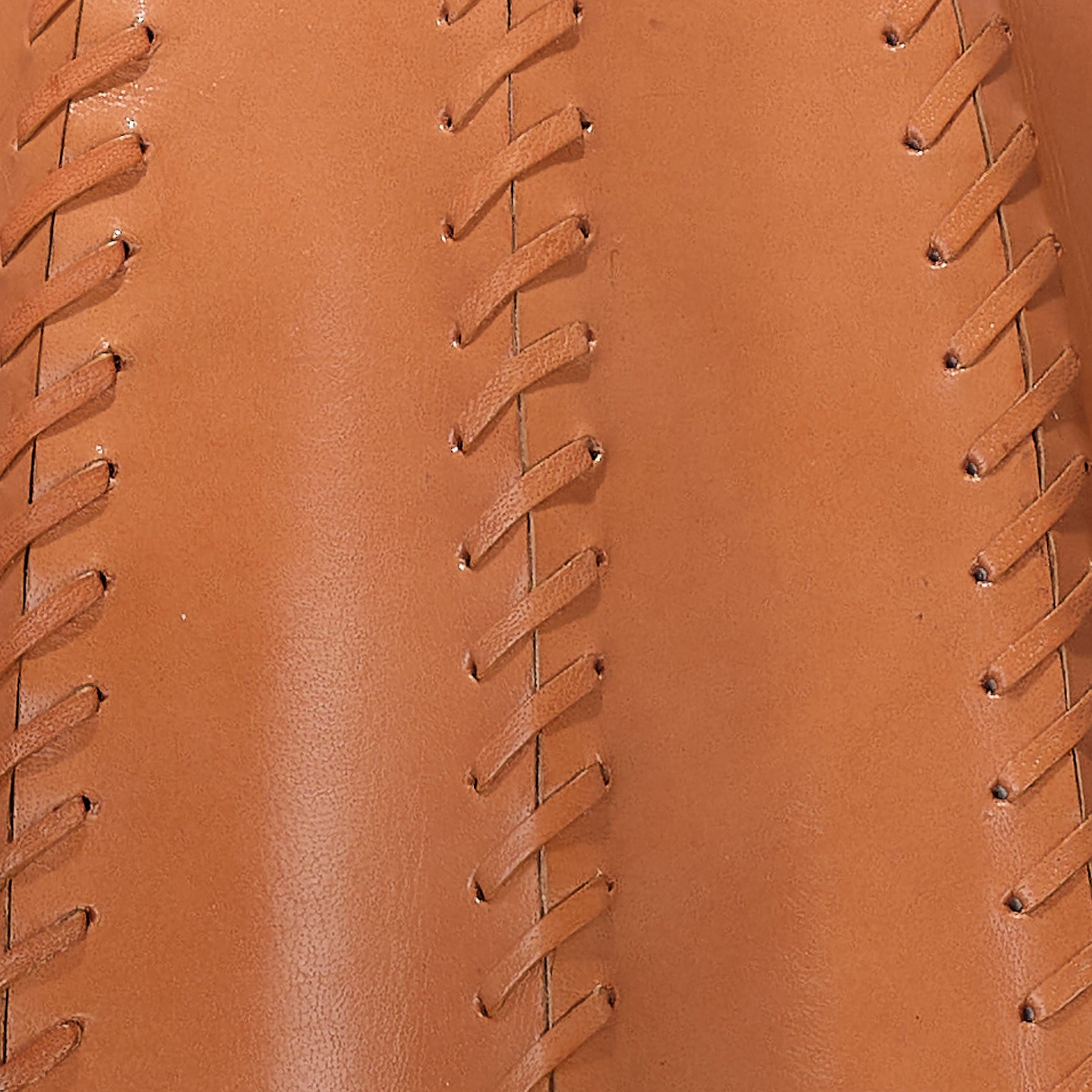 Beckham Leather Table Lamp with Linen Shade, Tan by Jamie Young