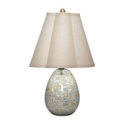 Capsule Mother of Pearl Table Lamp with Linen Shade by Jamie Young