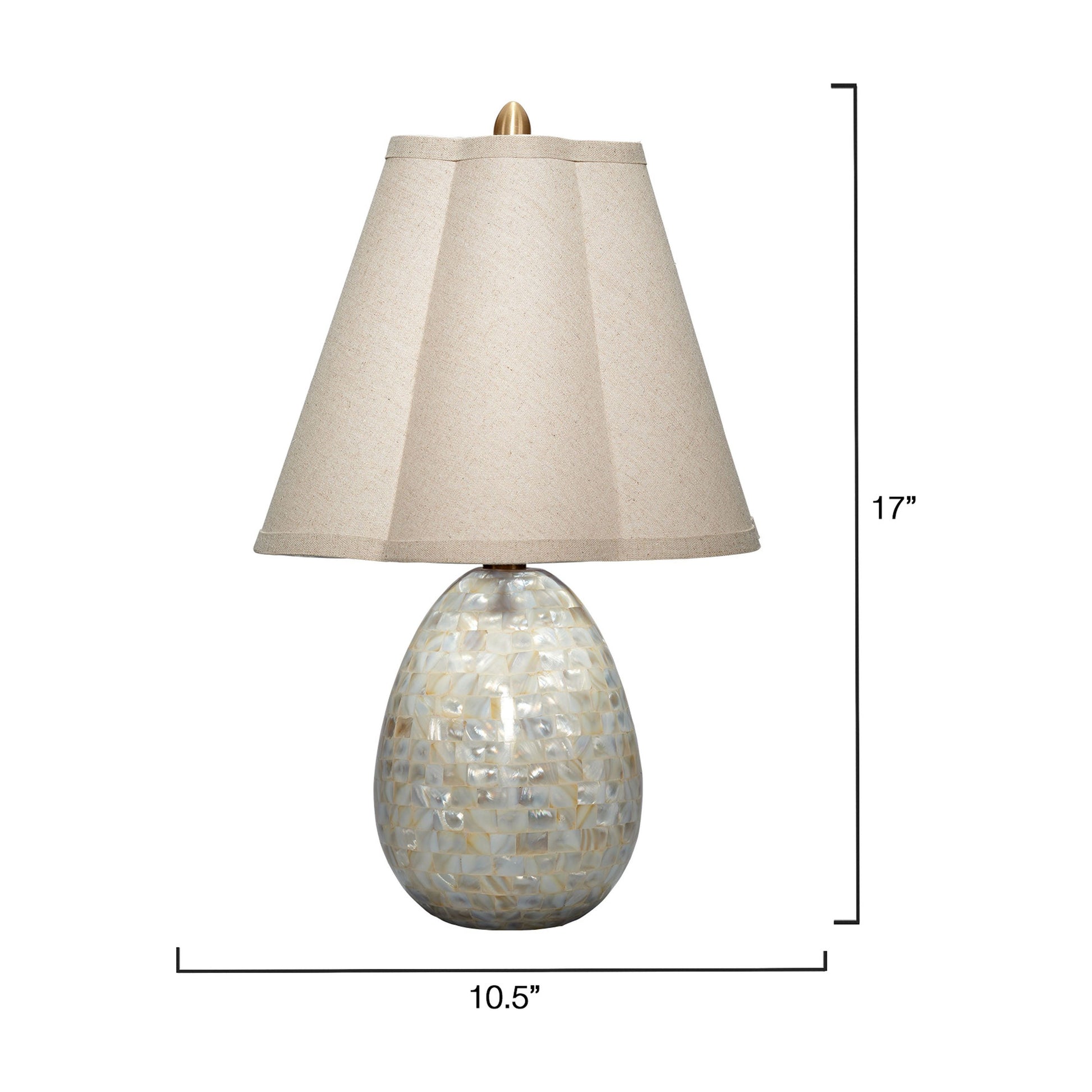 Capsule Mother of Pearl Table Lamp with Linen Shade by Jamie Young