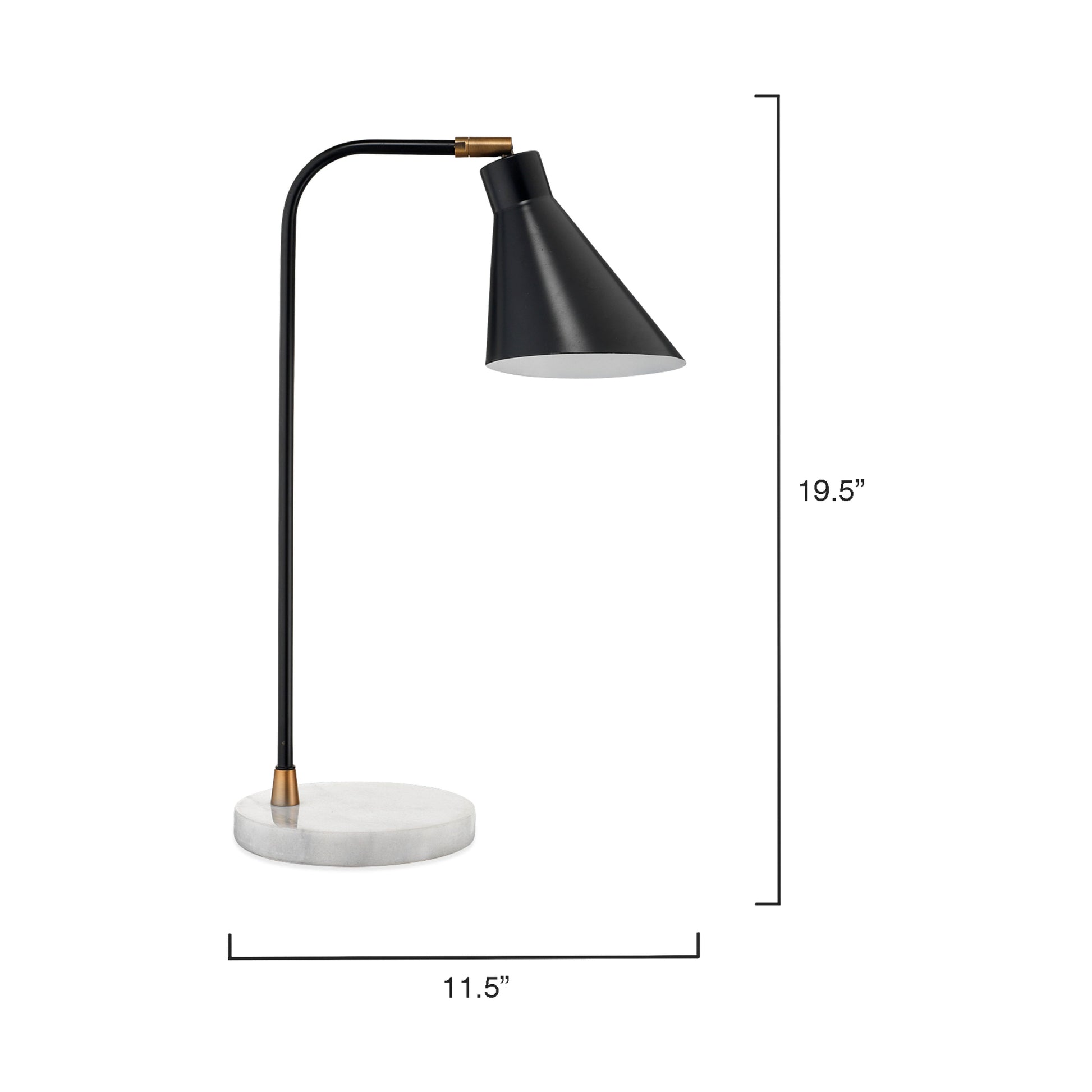 Chronicle Marble Task Lamp with Iron Shade by Jamie Young