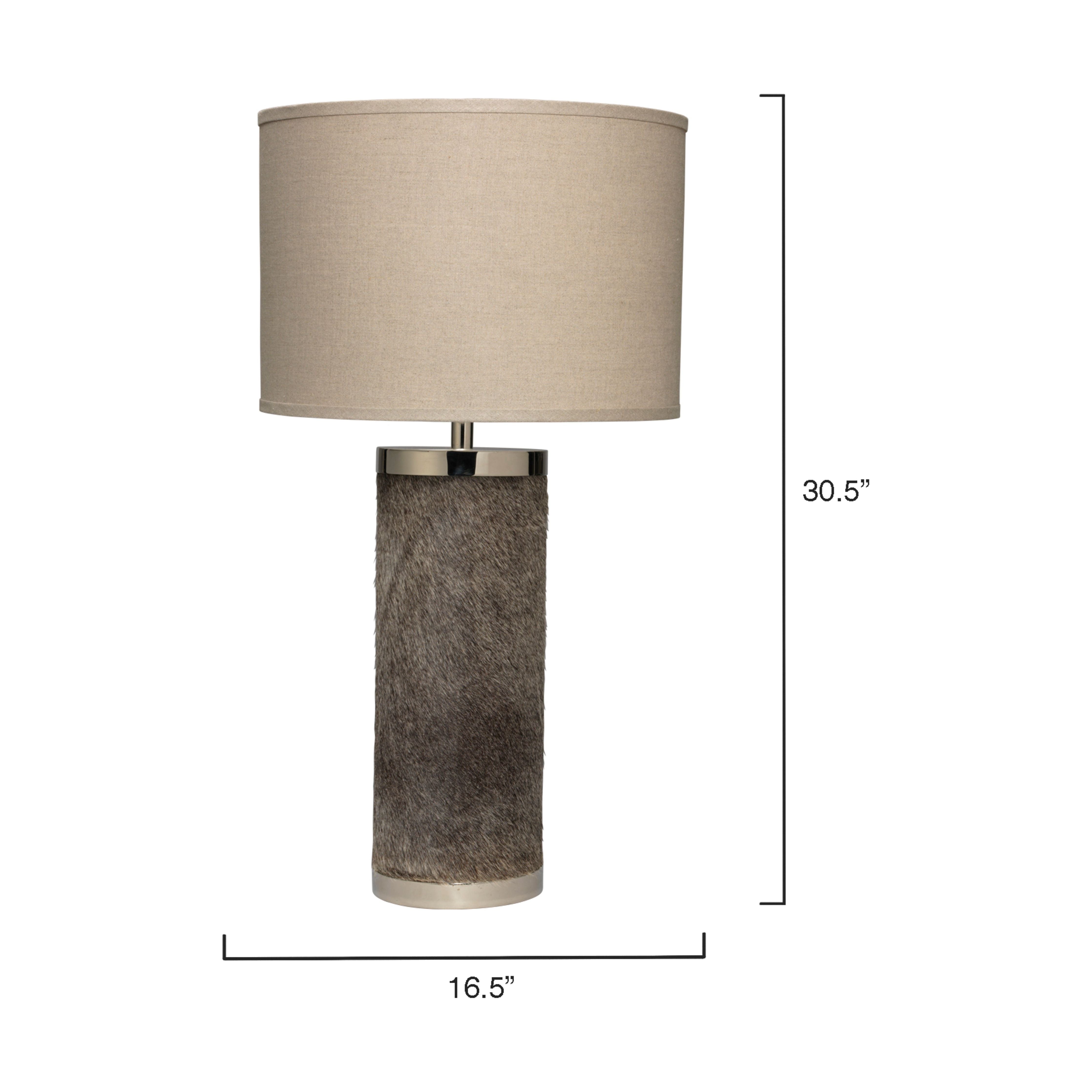 Column Hide Table Lamp with Linen Shade by Jamie Young