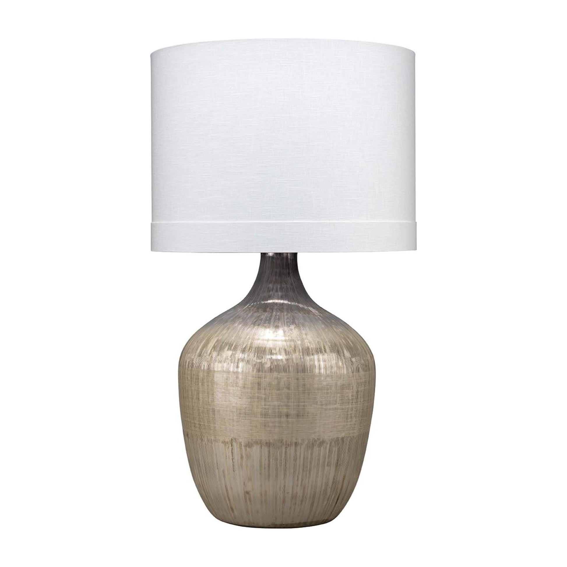 Damsle Glass Table Lamp with Linen Shade, Silver by Jamie Young
