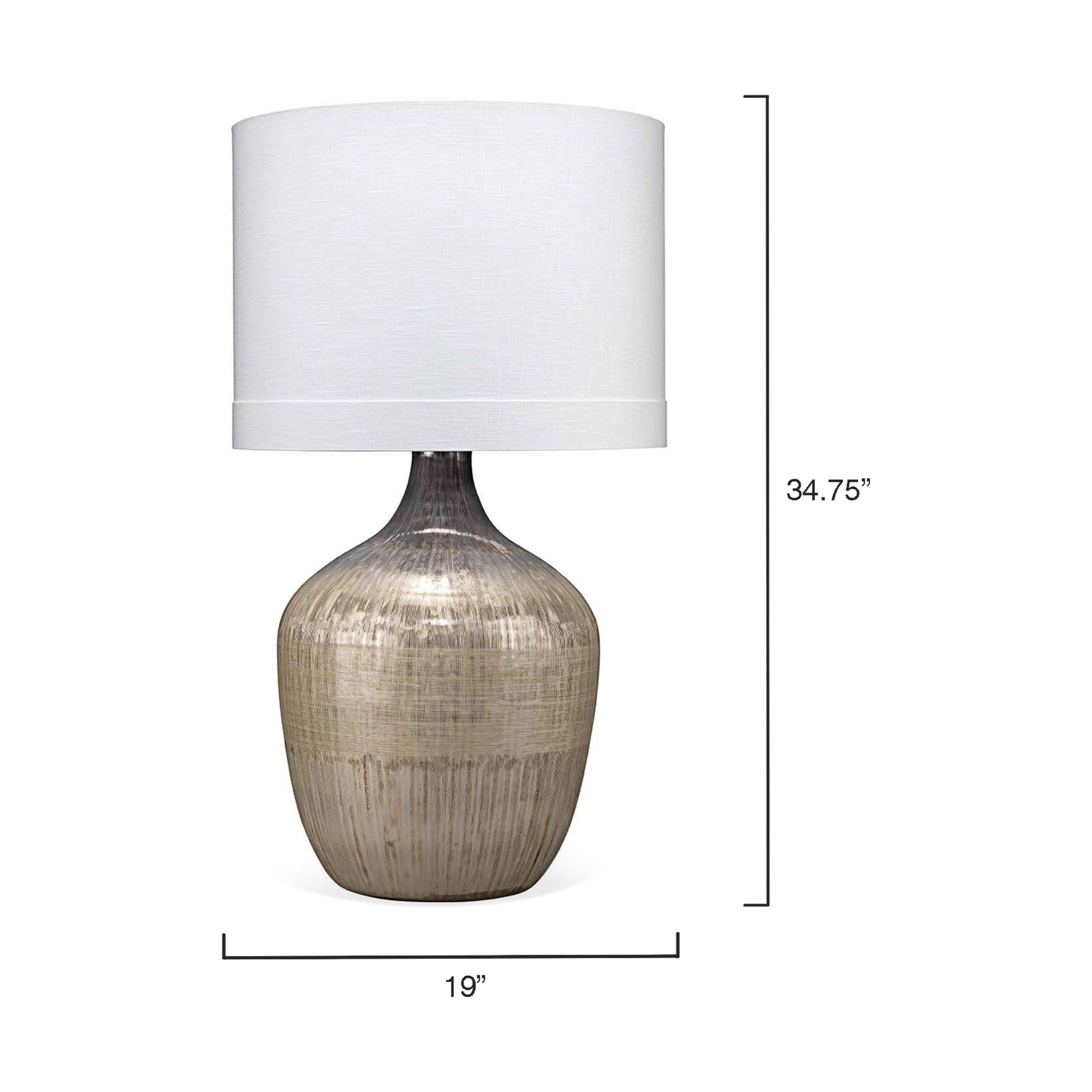 Damsle Glass Table Lamp with Linen Shade, Silver by Jamie Young