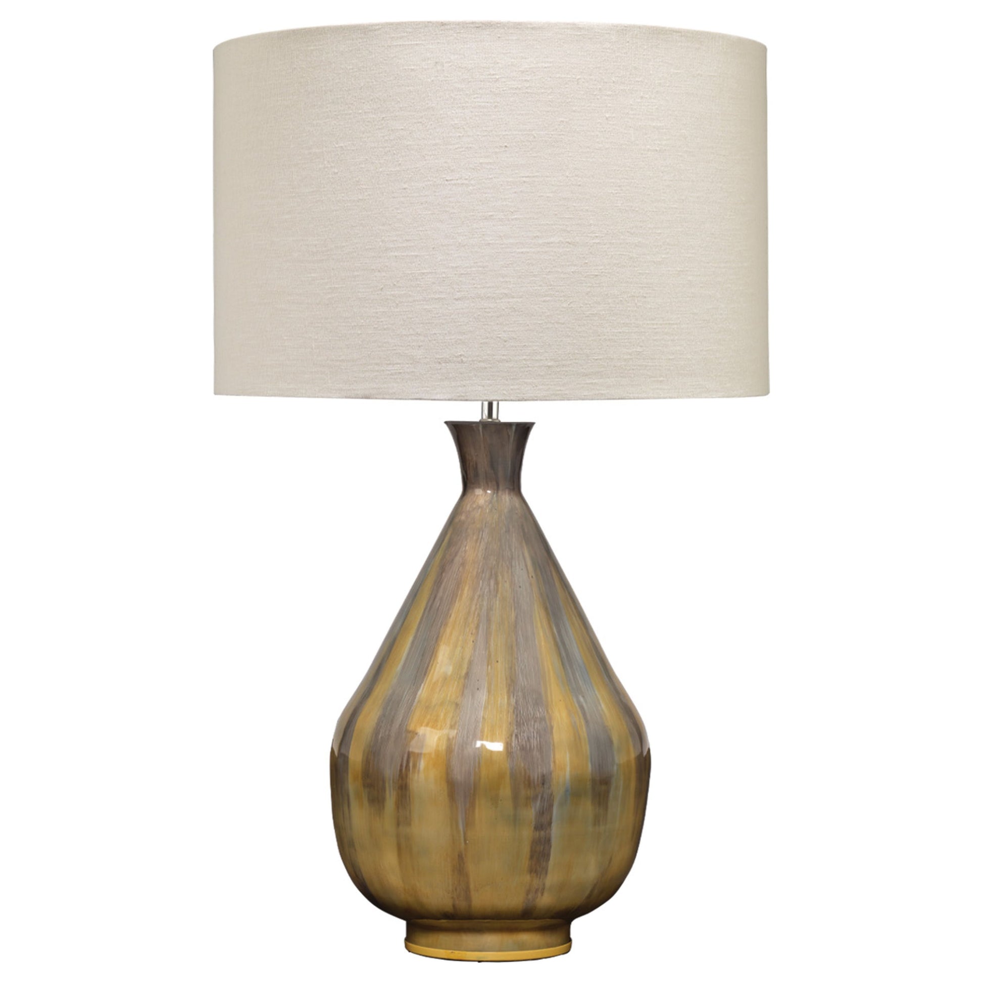 Daybreak Iron Table Lamp with Linen Shade, Grey Enameled by Jamie Young