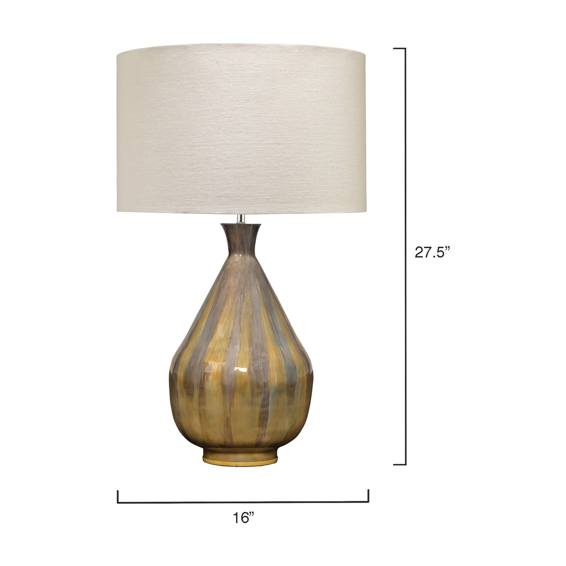 Daybreak Iron Table Lamp with Linen Shade, Grey Enameled by Jamie Young