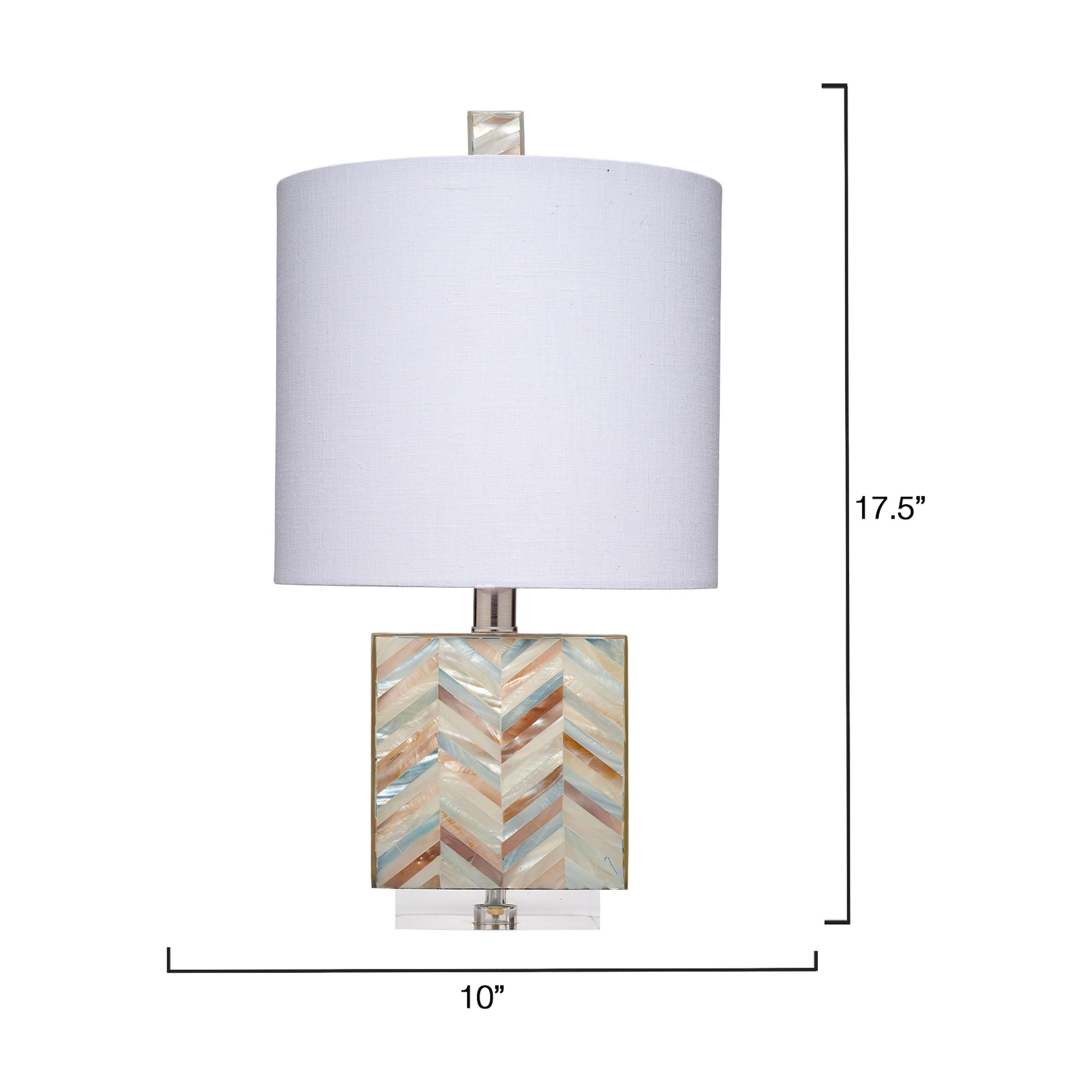 Garbo Mother of Pearl Table Lamp with Linen Shade by Jamie Young