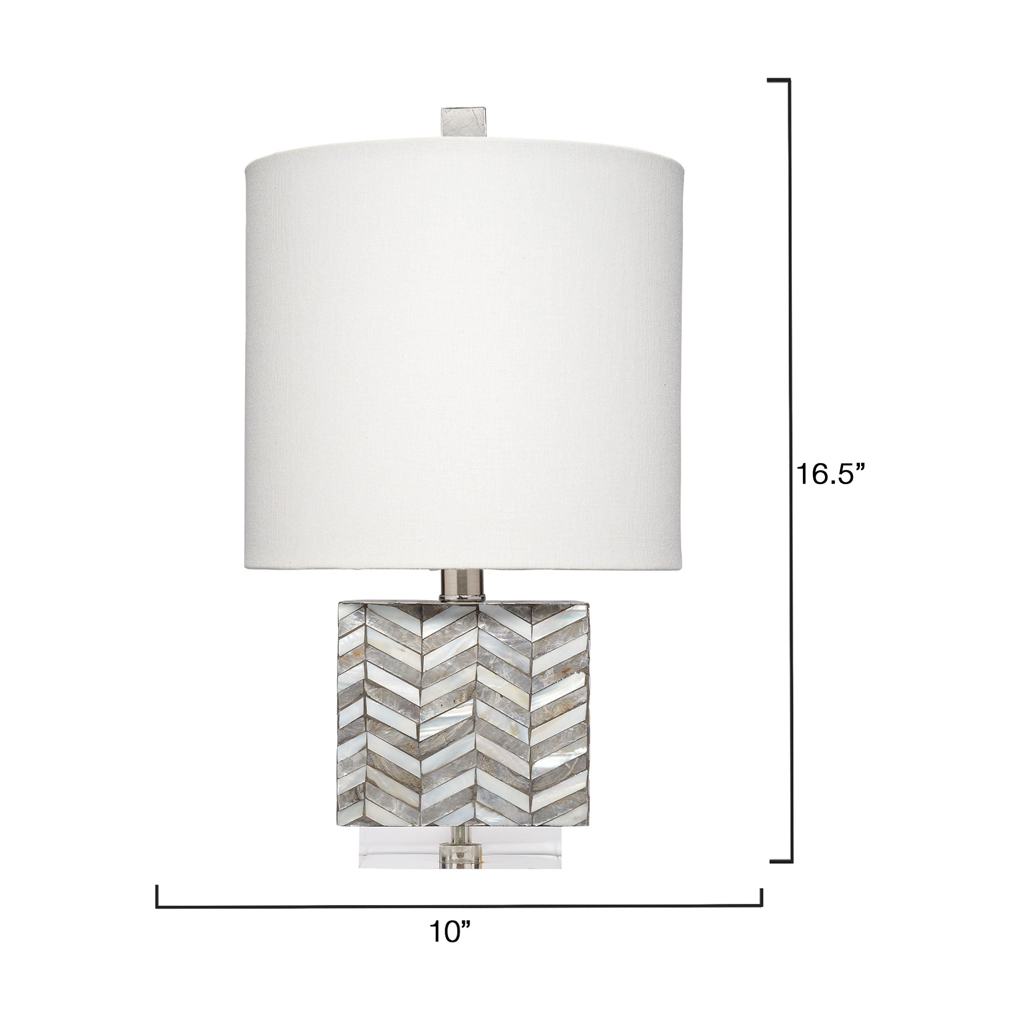 Garbo Mother of Pearl Table Lamp with Linen Shade by Jamie Young