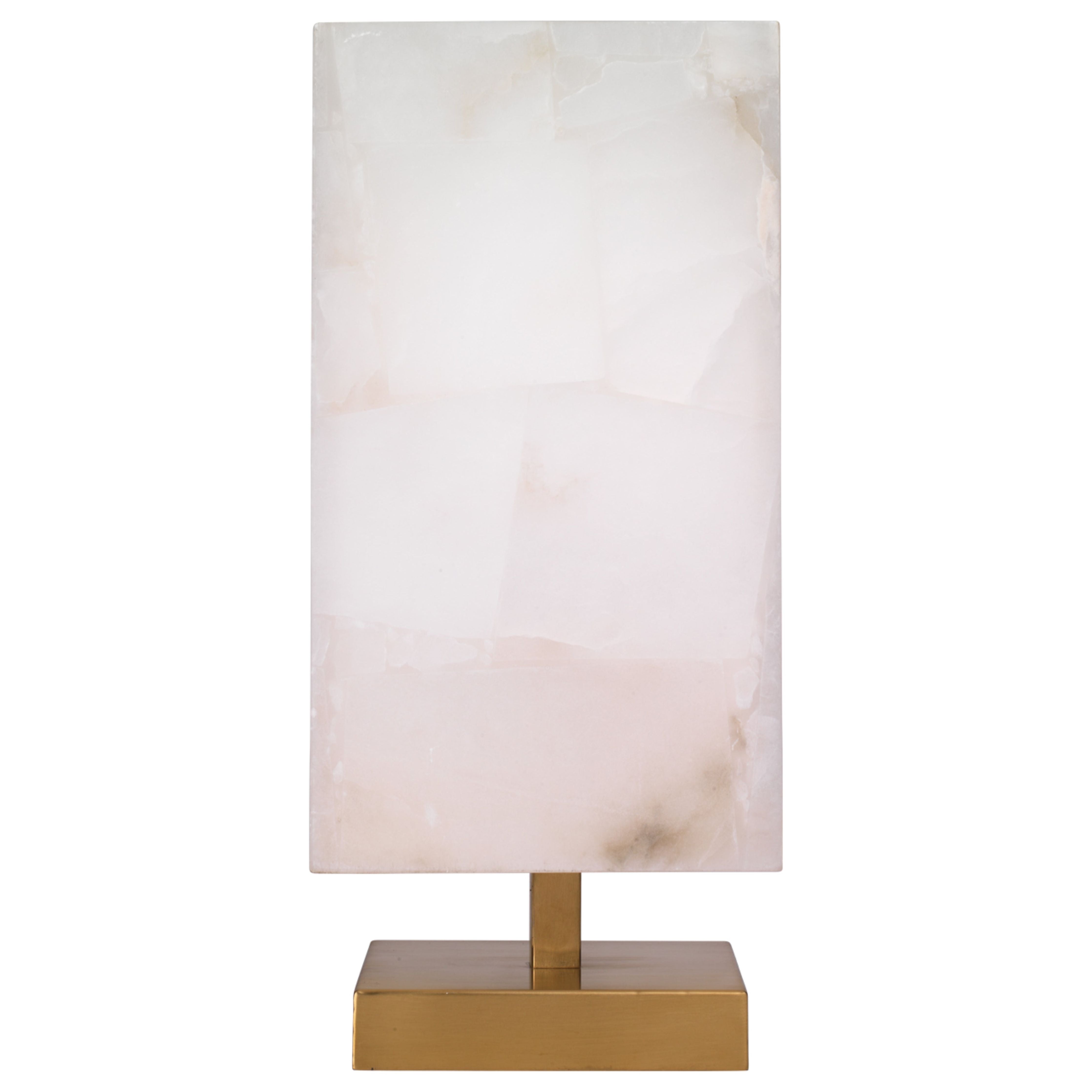 Ghost Axis Alabaster Table Lamp, Brass by Jamie Young