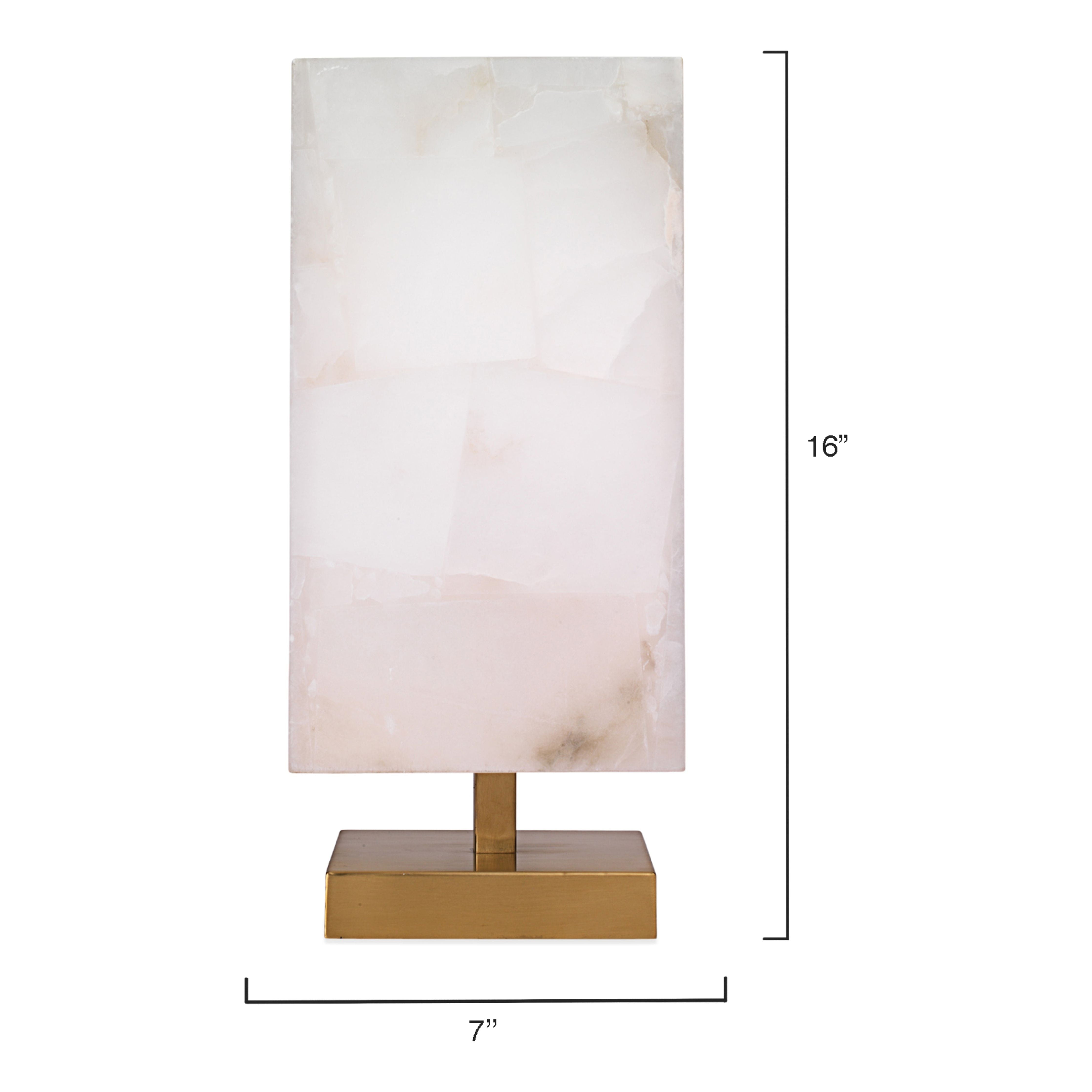 Ghost Axis Alabaster Table Lamp, Brass by Jamie Young