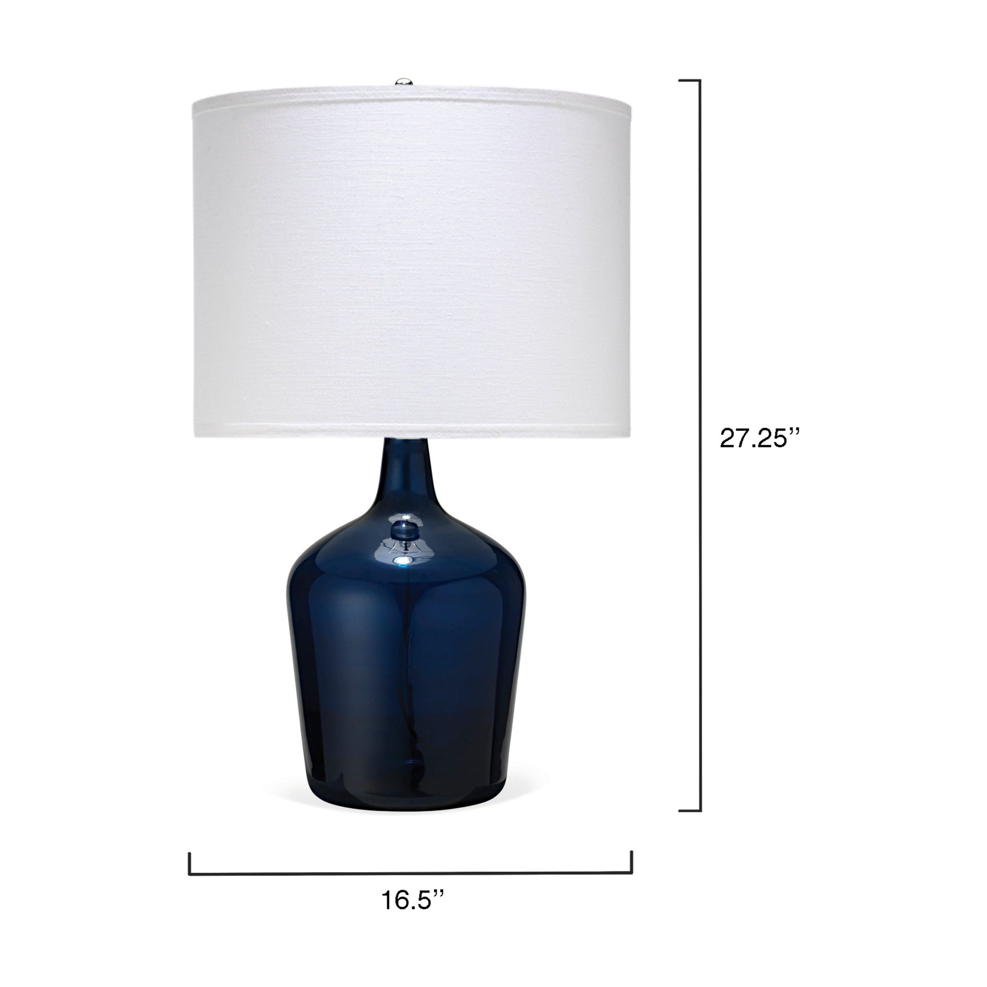 Plum Jar Glass Table Lamp with Linen Shade, Blue by Jamie Young
