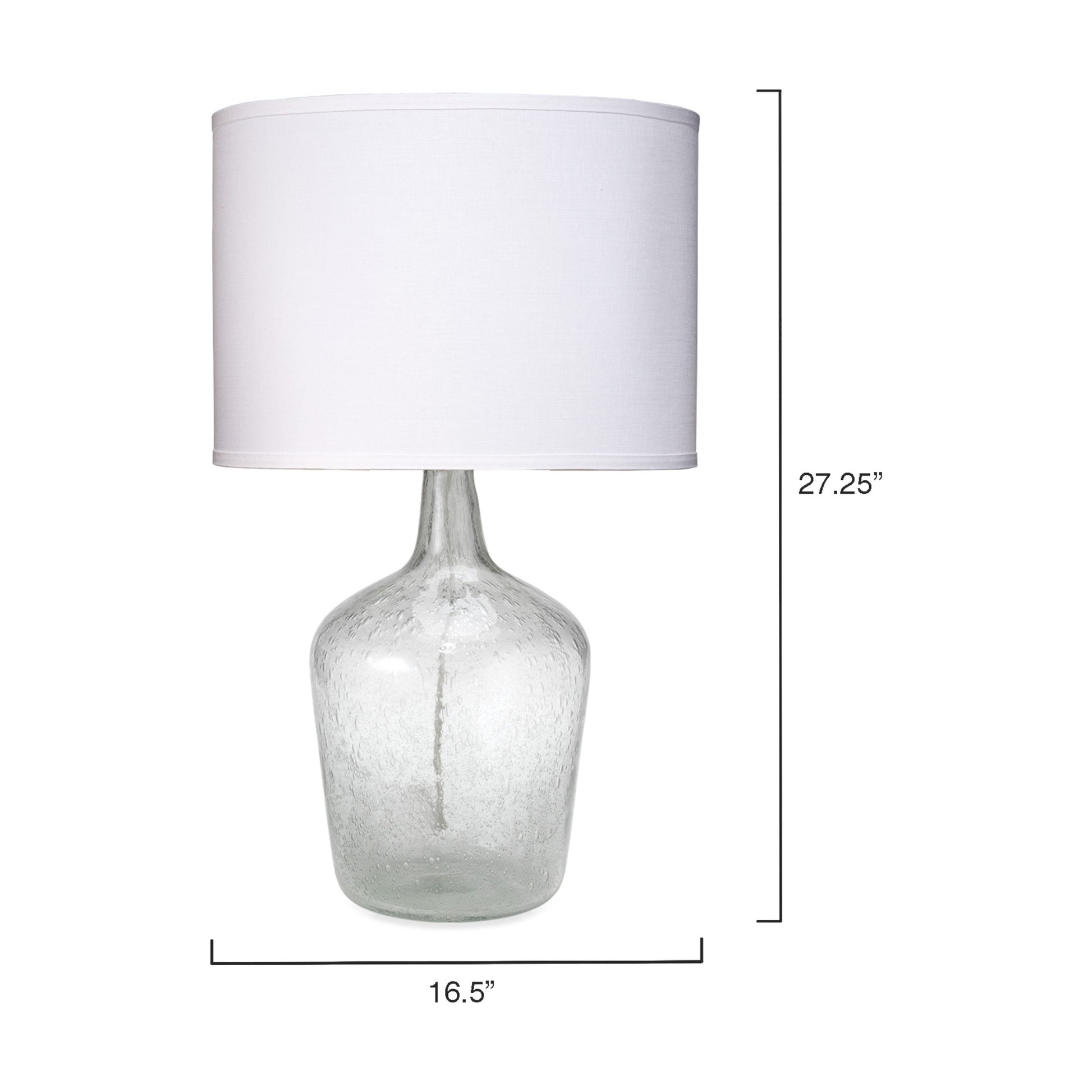 Plum Jar Glass Table Lamp with Linen Shade, Clear by Jamie Young