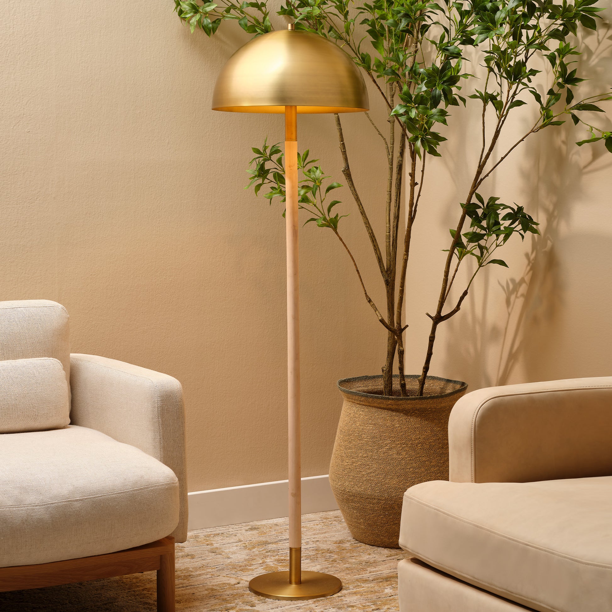 Merlin Metal and Wood Floor Lamp by Jamie Young
