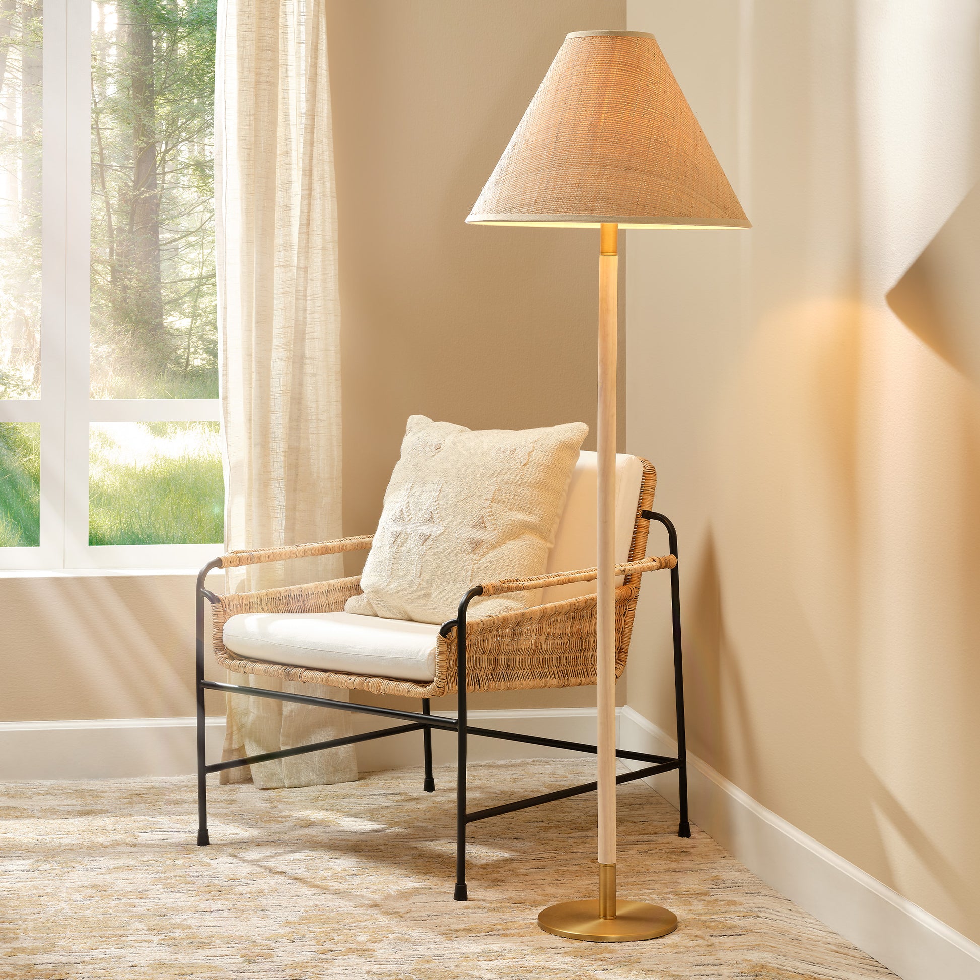Morgana Metal and Wood Floor Lamp by Jamie Young