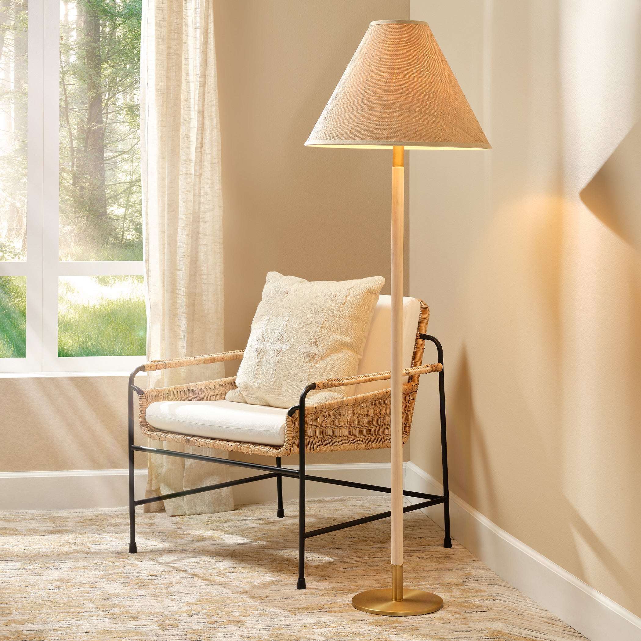 Morgana Metal and Wood Floor Lamp by Jamie Young