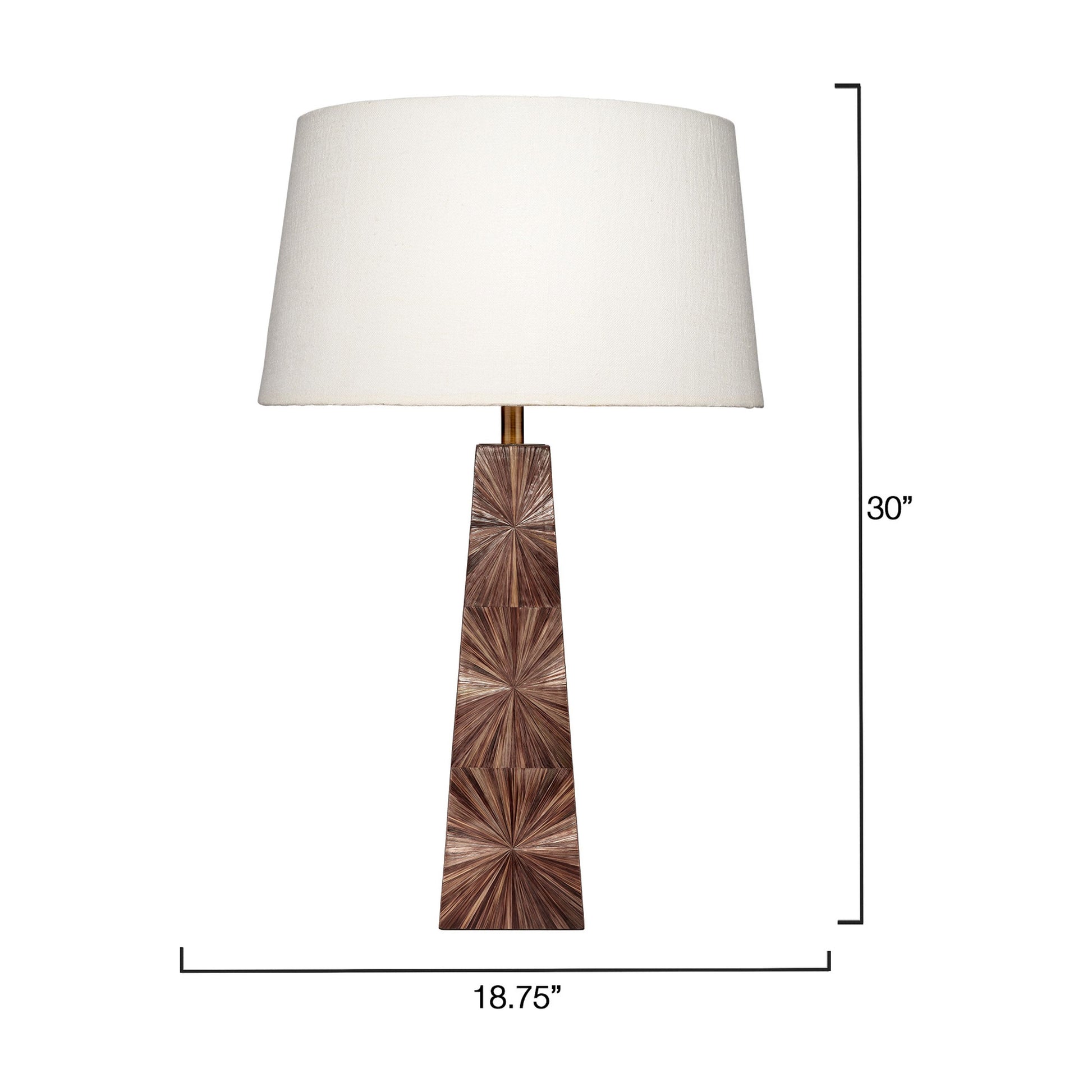 Palm Marquetry Table Lamp with Linen Shade by Jamie Young