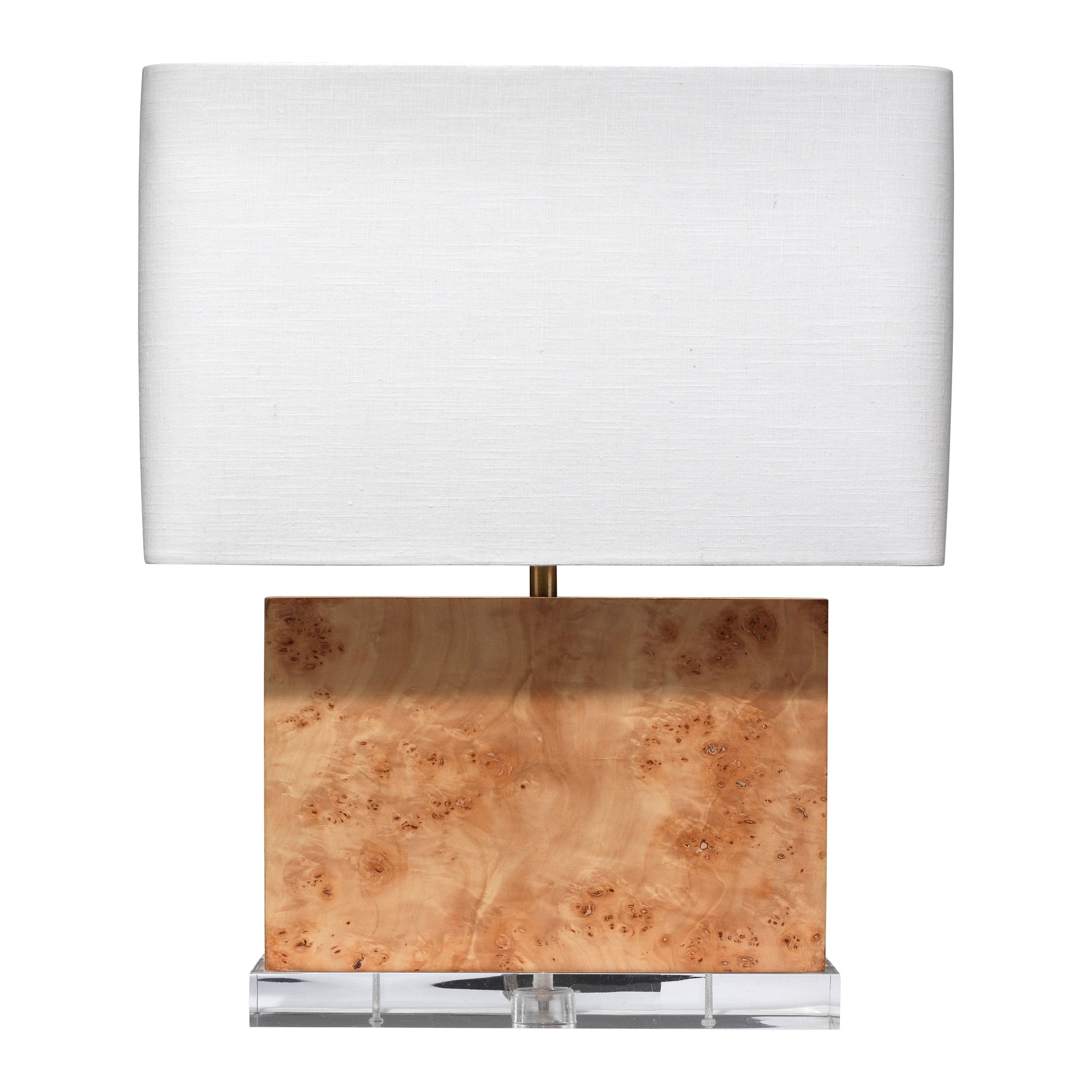 Parallel Burl Wood Table Lamp with Linen Shade by Jamie Young