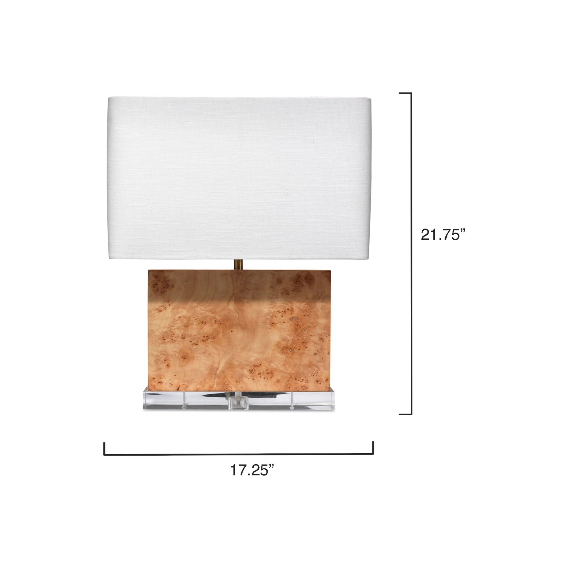 Parallel Burl Wood Table Lamp with Linen Shade by Jamie Young