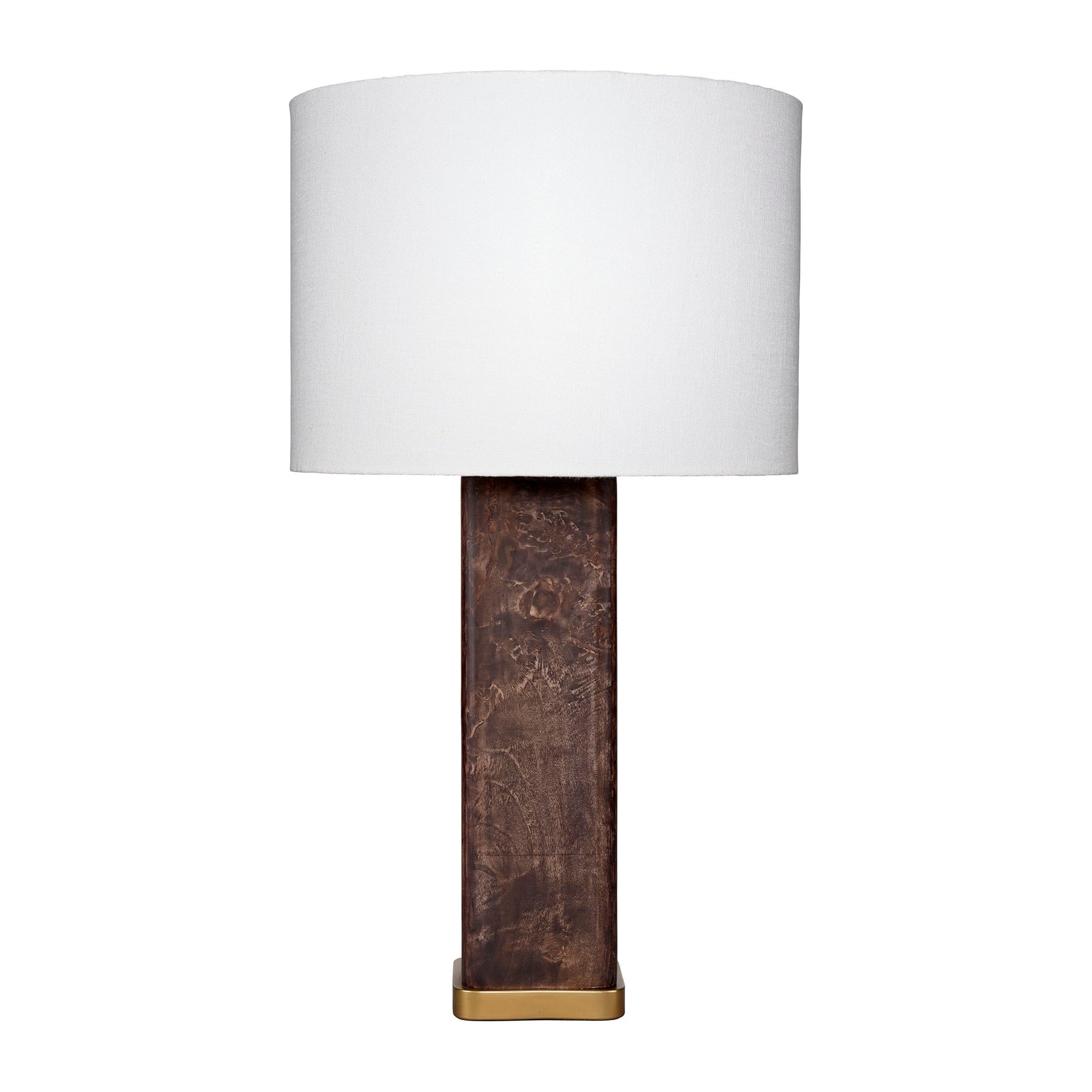 Preston Burl Wood Table Lamp with Linen Shade by Jamie Young