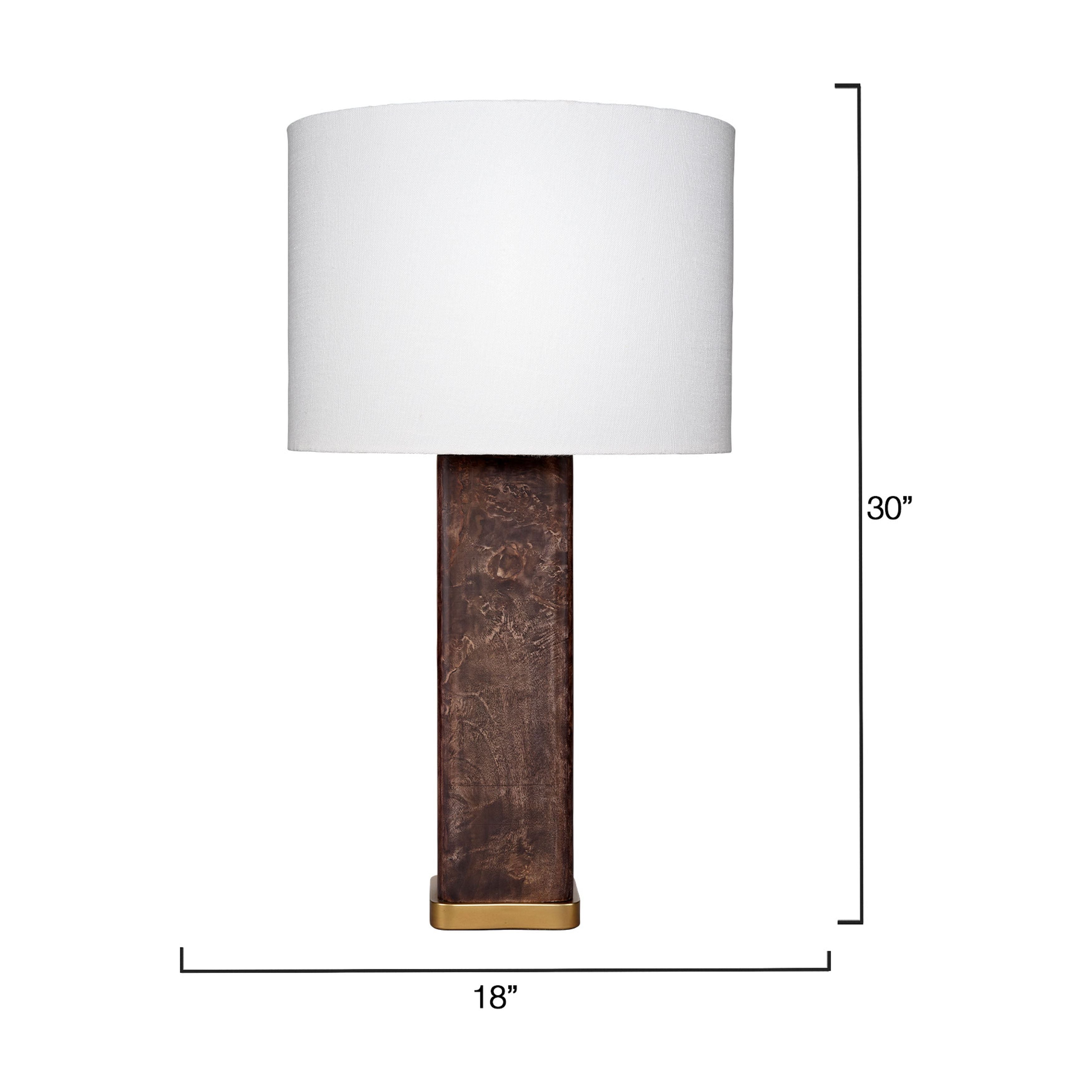 Preston Burl Wood Table Lamp with Linen Shade by Jamie Young