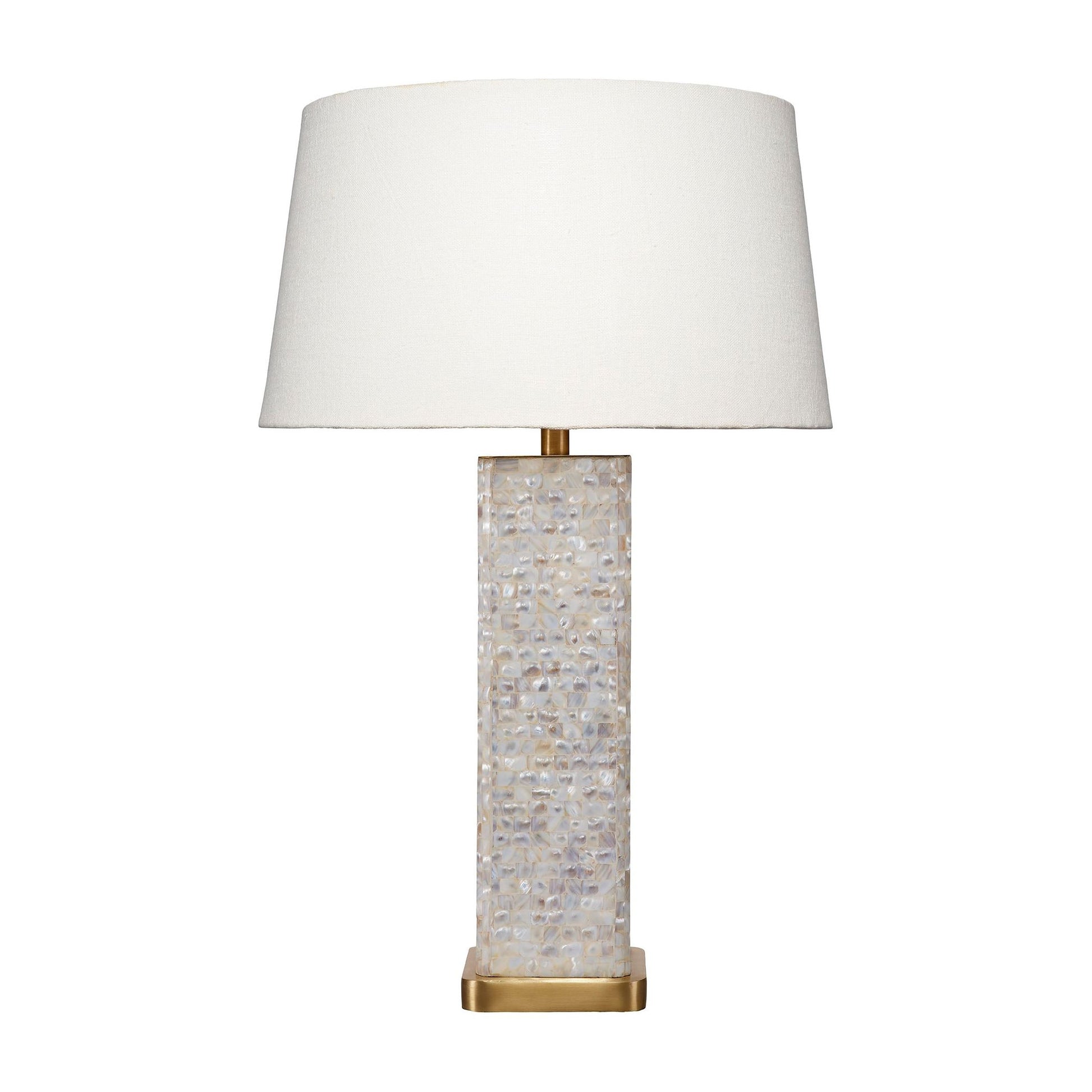 Preston Mother of Pearl Table Lamp with Linen Shade by Jamie Young