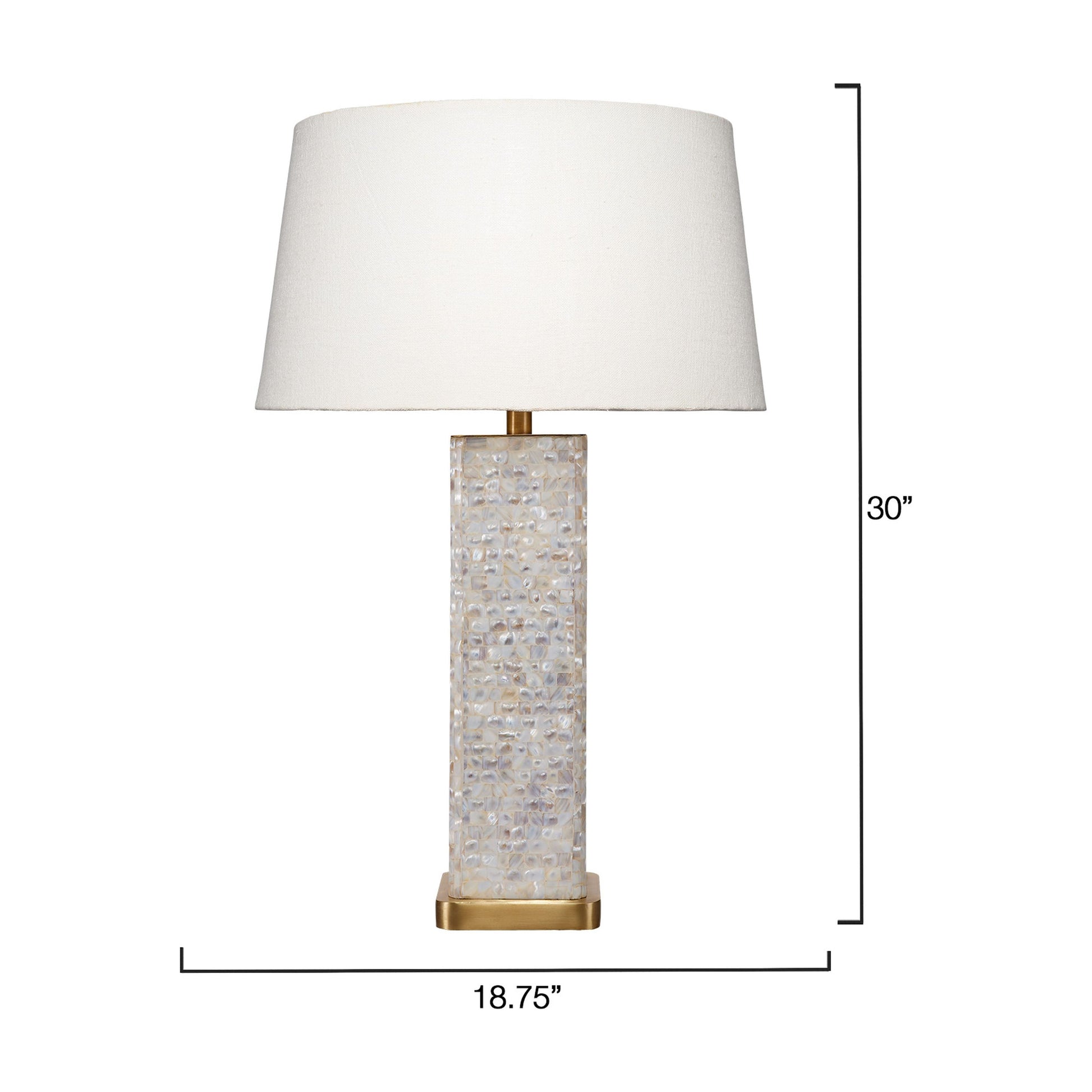 Preston Mother of Pearl Table Lamp with Linen Shade by Jamie Young