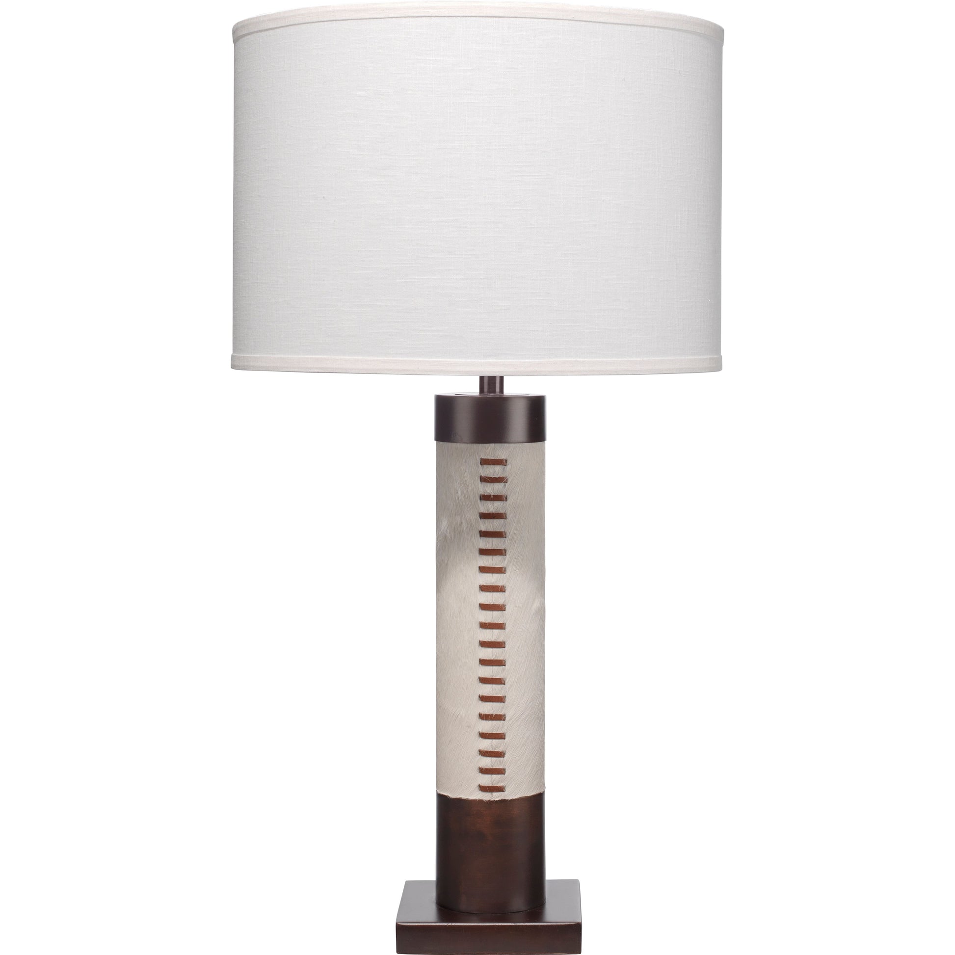 Sheridan Ox Hide Table Lamp with Linen Shade by Jamie Young