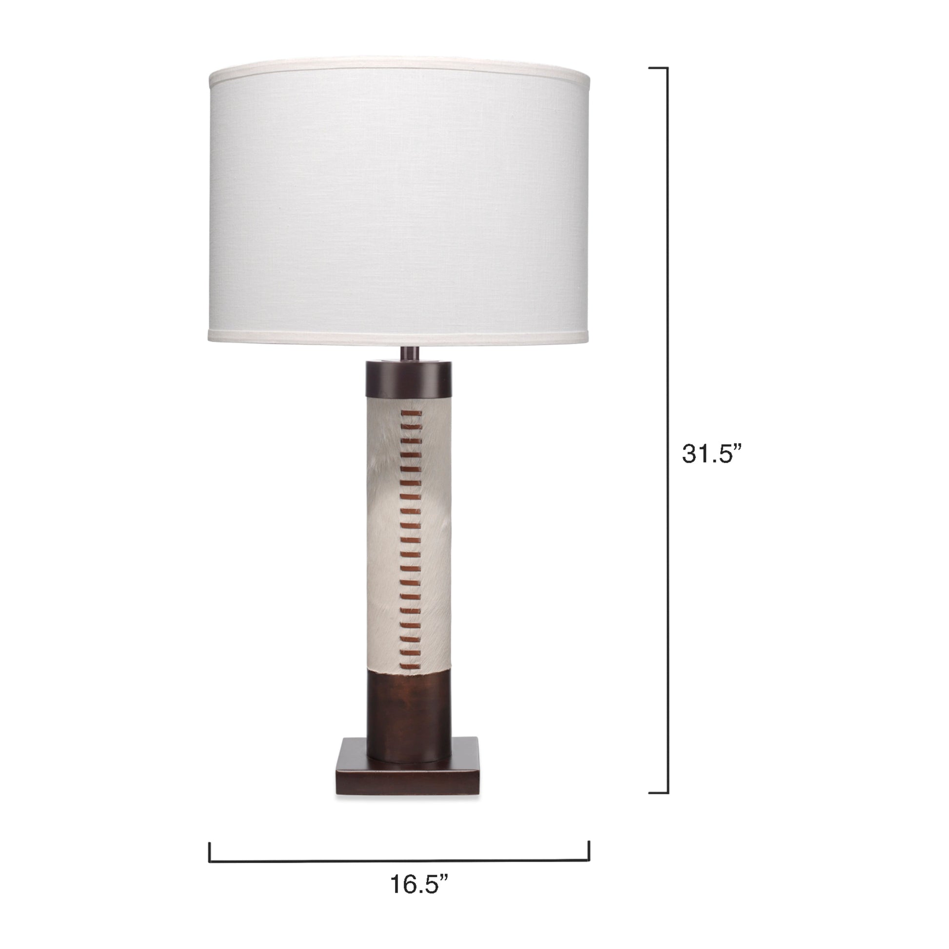 Sheridan Ox Hide Table Lamp with Linen Shade by Jamie Young