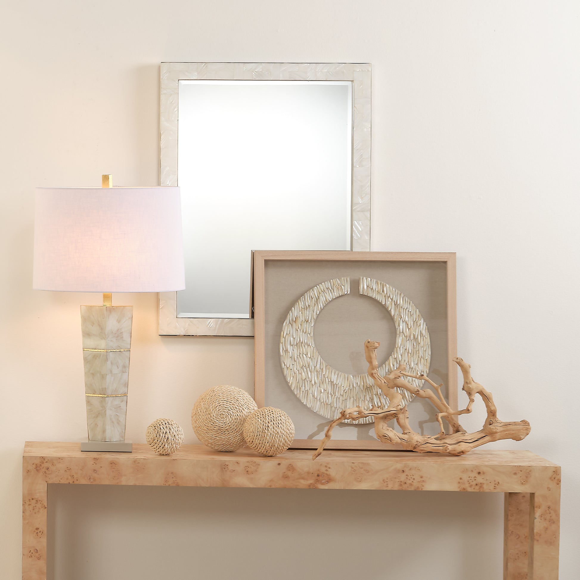 Spectacle Table Lamp with Linen Shade, Grey by Jamie Young