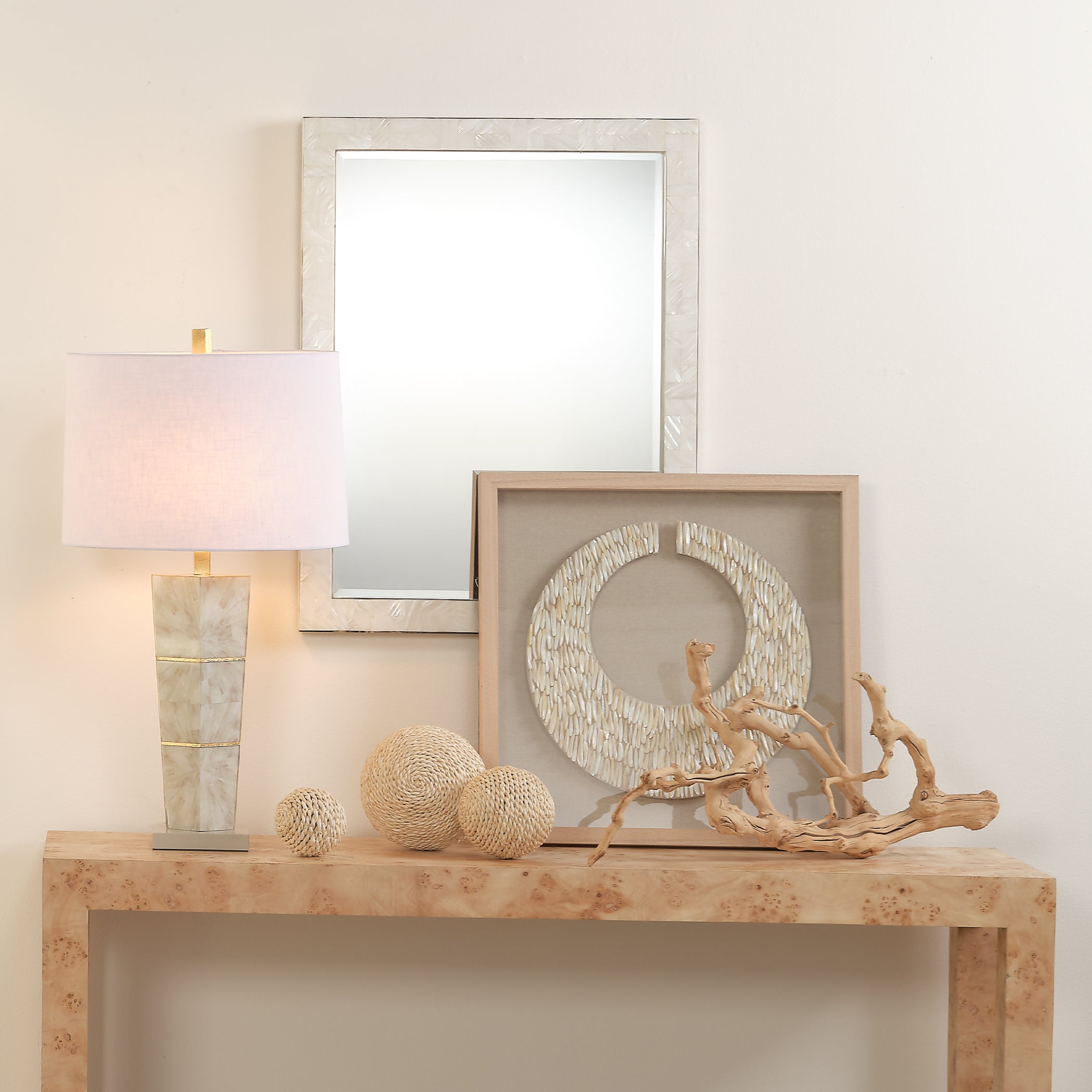 Spectacle Table Lamp with Linen Shade, Grey by Jamie Young