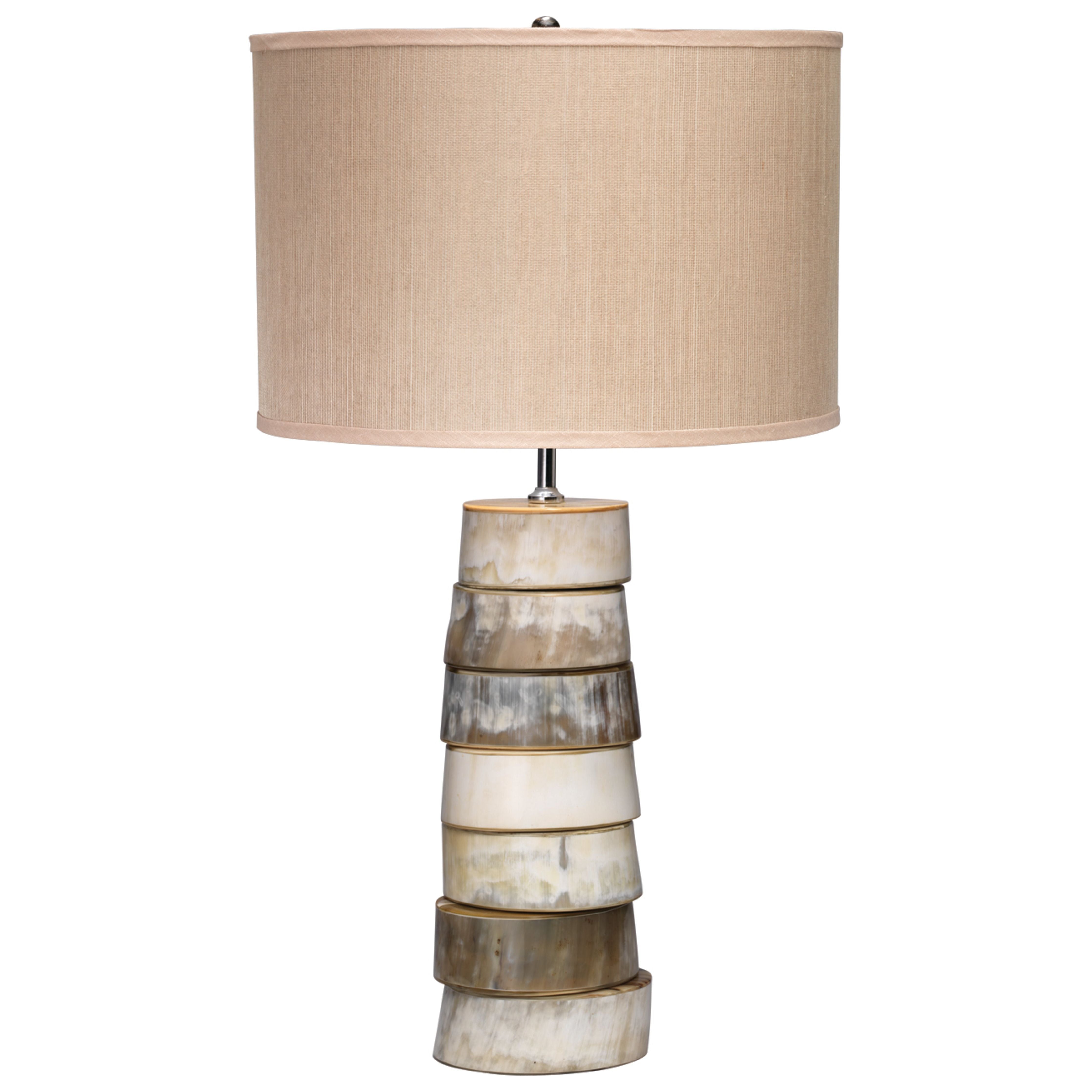Stacked Horn Table Lamp with Elephant Drum Shade by Jamie Young
