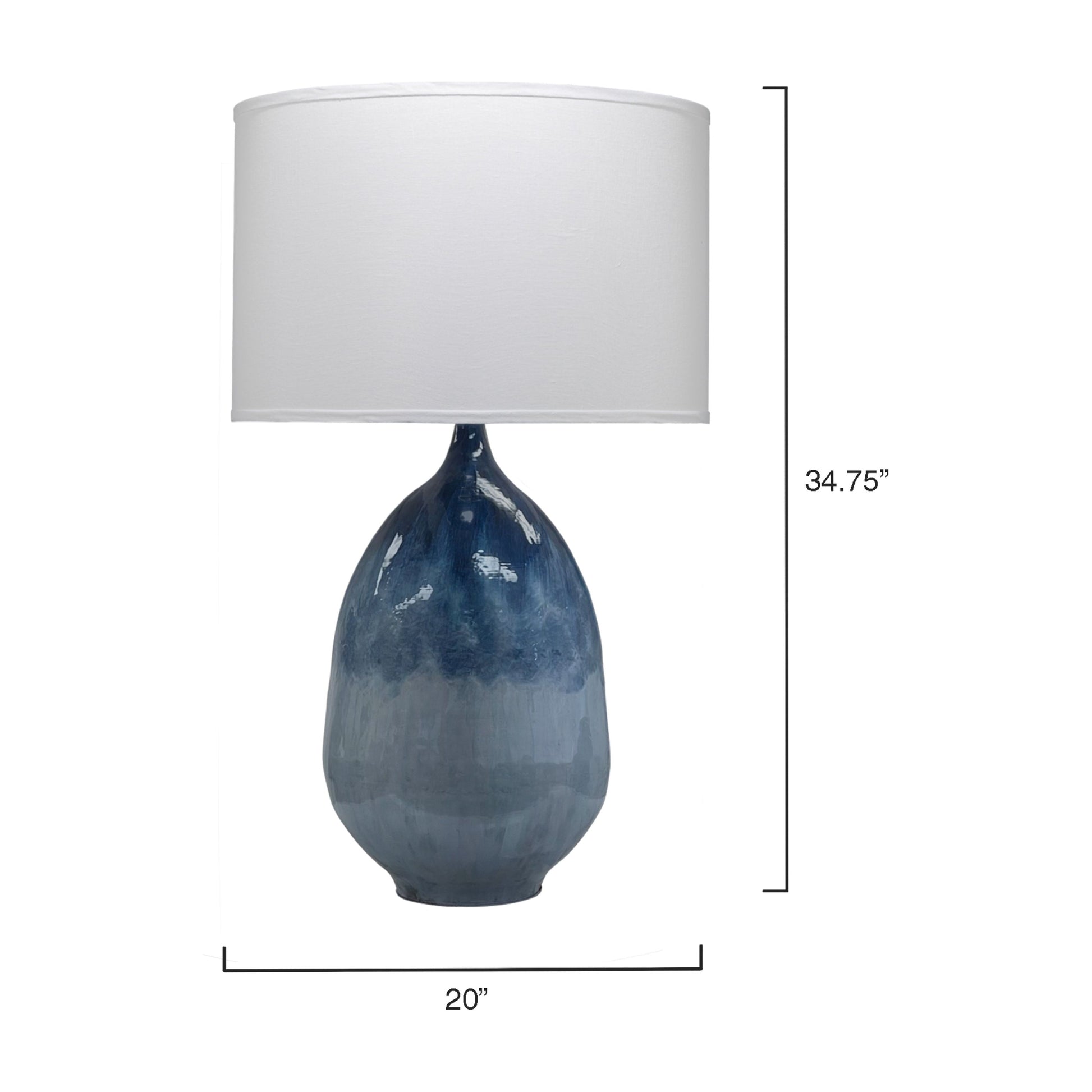 Twilight Iron Table Lamp with Linen Shade, Blue Ombre by Jamie Young