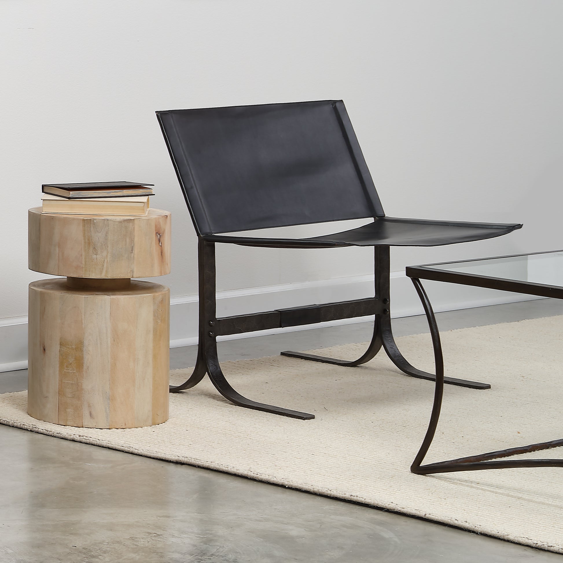 Alessa Leather Sling Chair by Jamie Young