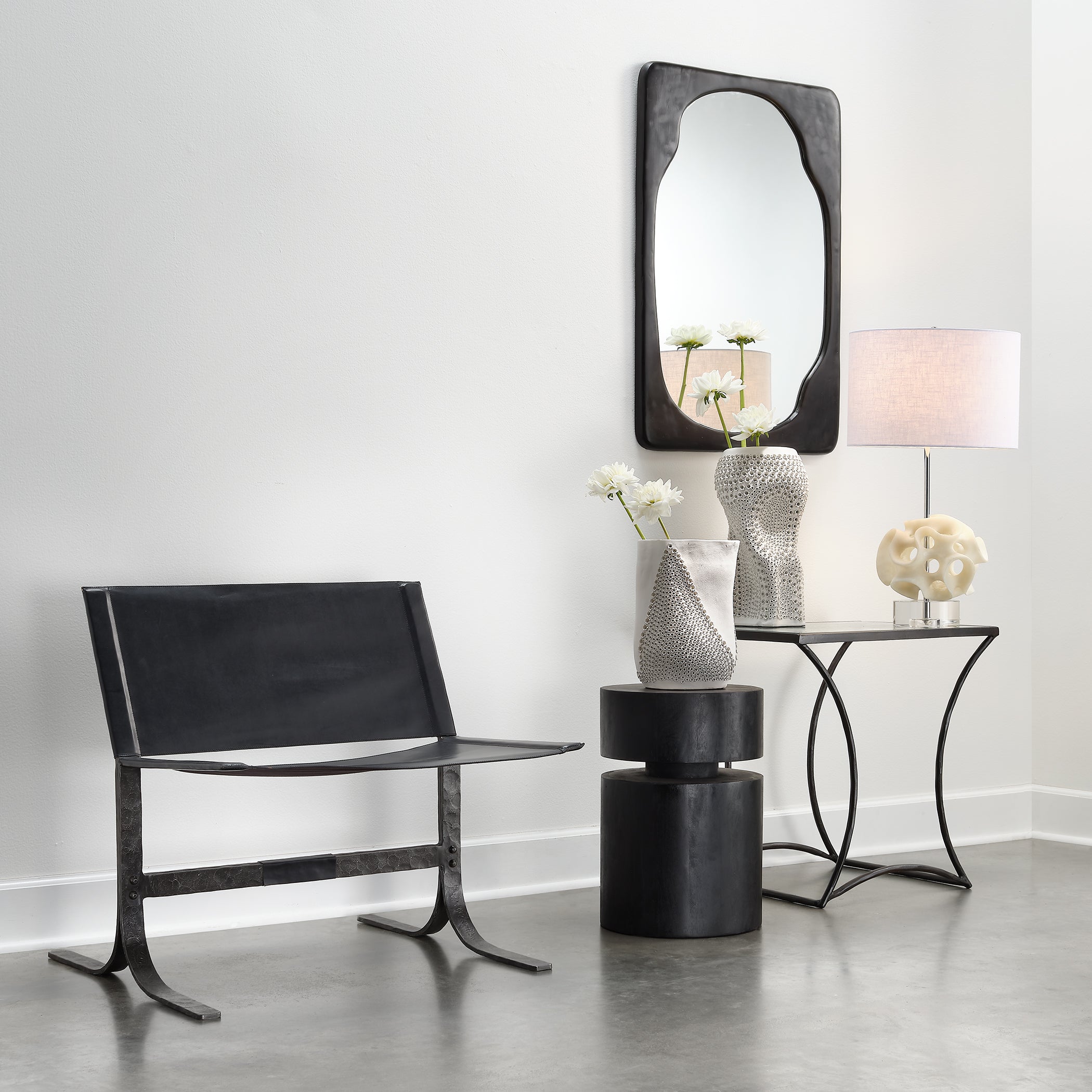Alessa Leather Sling Chair by Jamie Young
