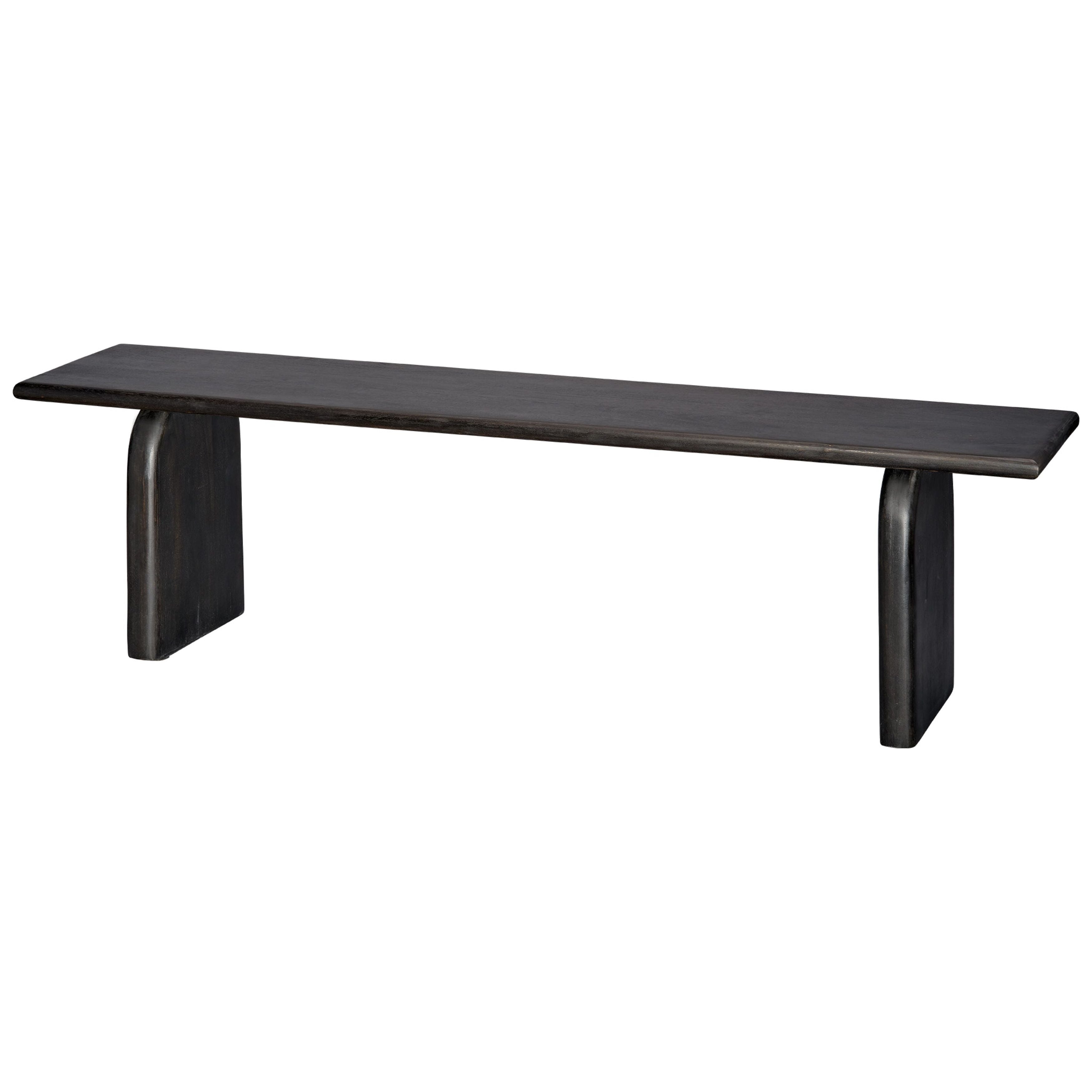 Arc Mango Wood Bench Black by Jamie Young