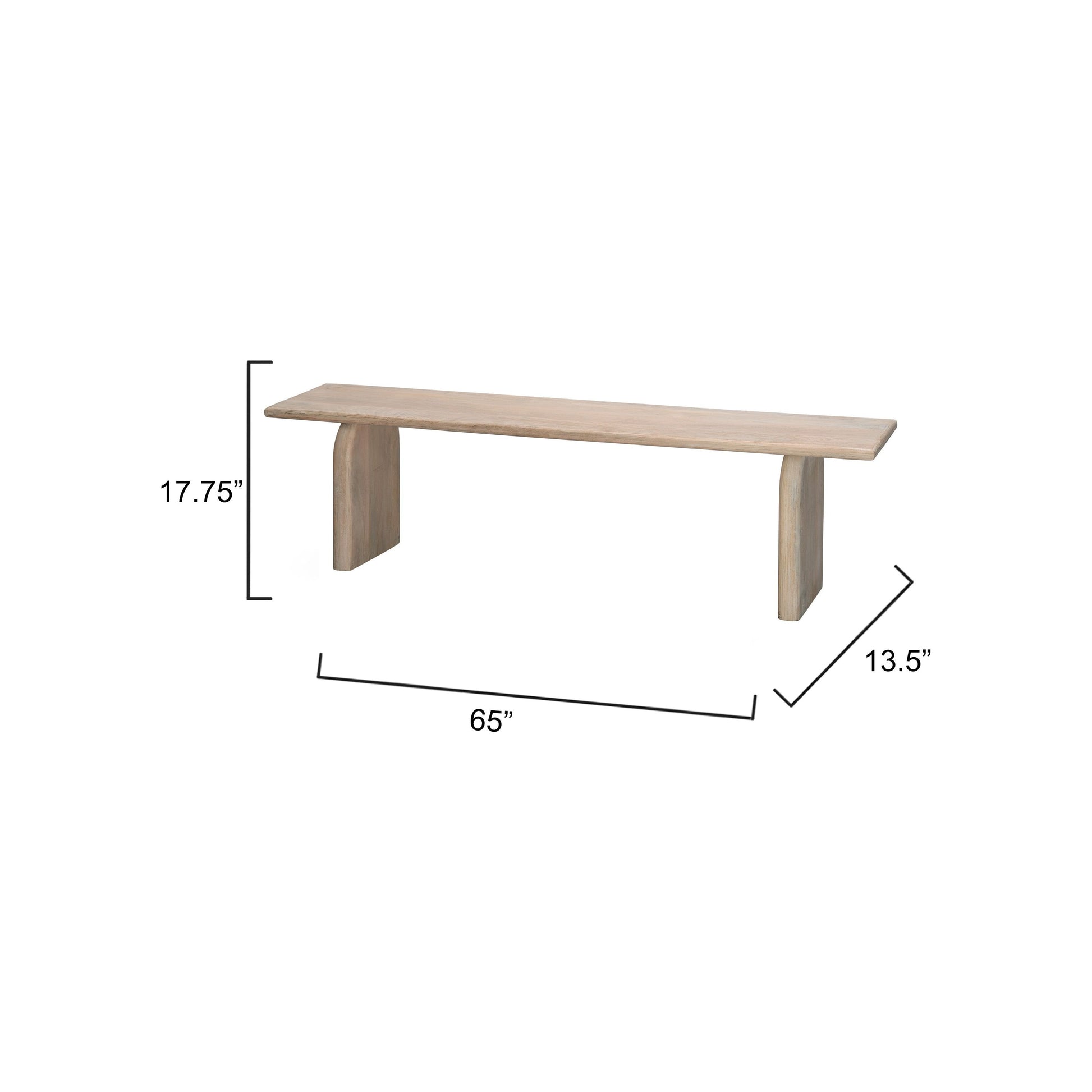 Arc Mango Wood Bench by Jamie Young