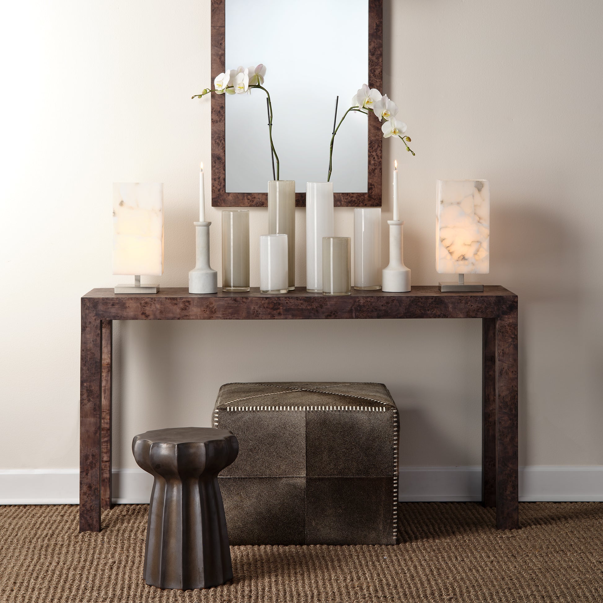 Archer Burl Wood Console by Jamie Young