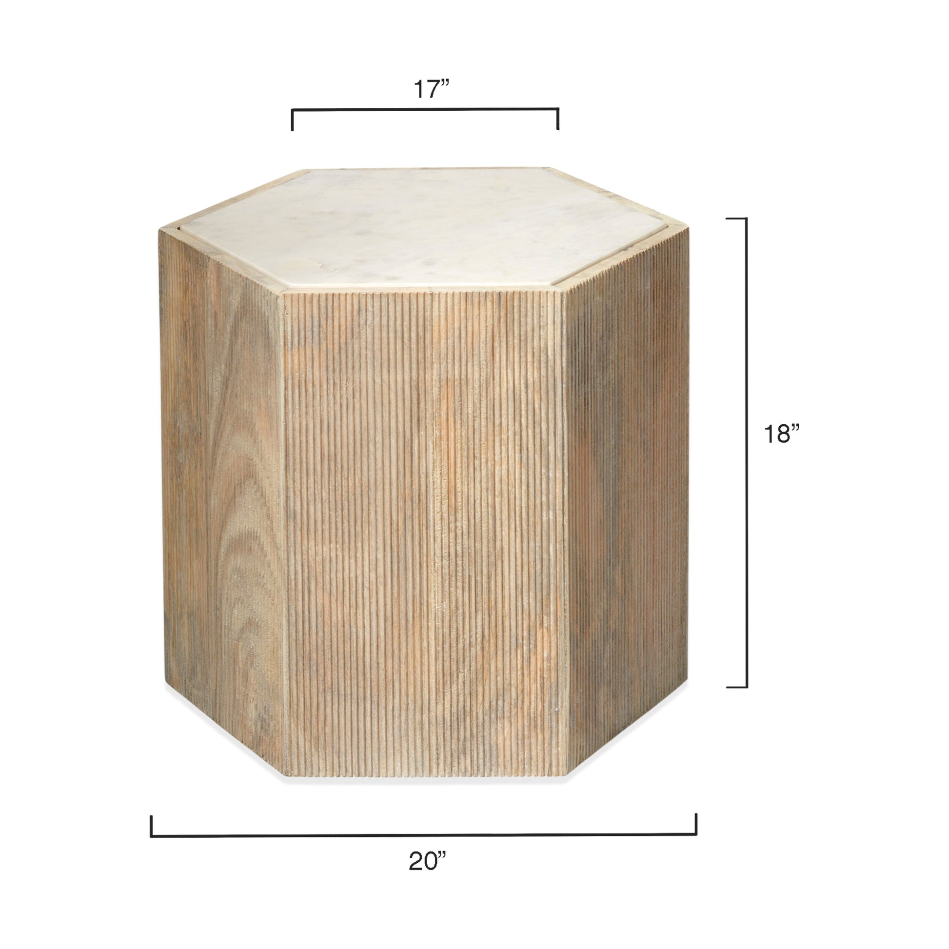 Argan Wood Hexagon Table by Jamie Young