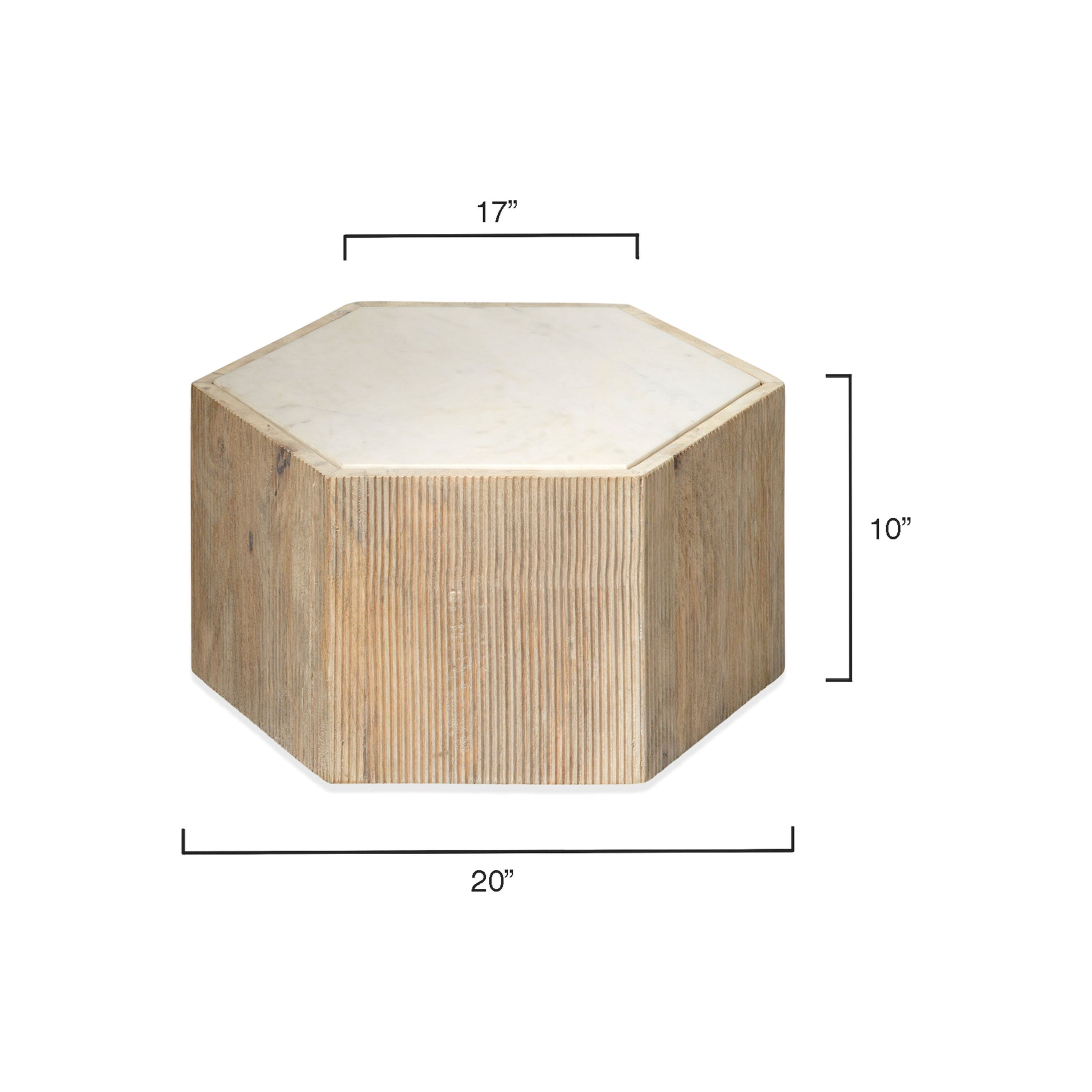 Argan Wood Hexagon Table by Jamie Young
