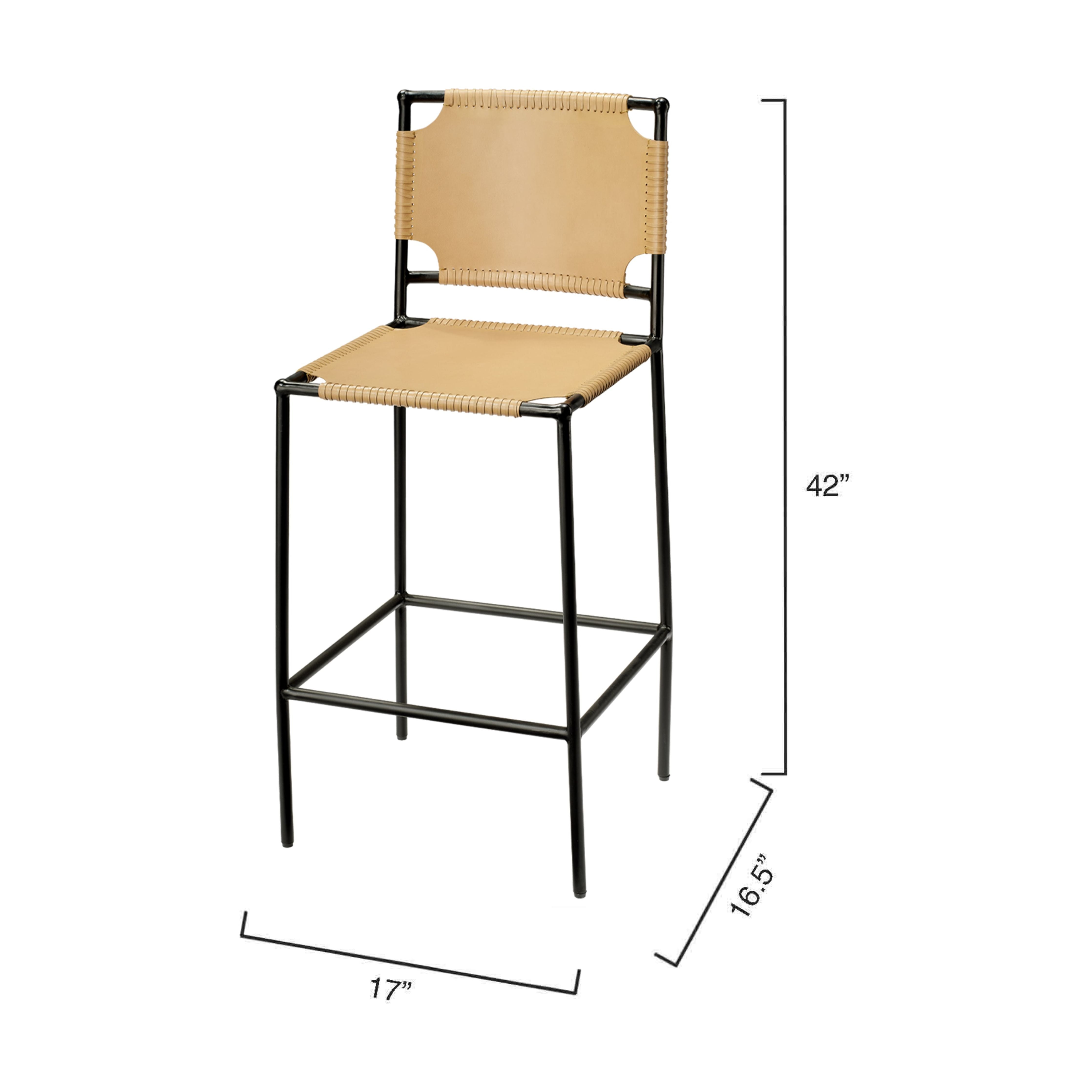 Asher Leather Bar Stool by Jamie Young
