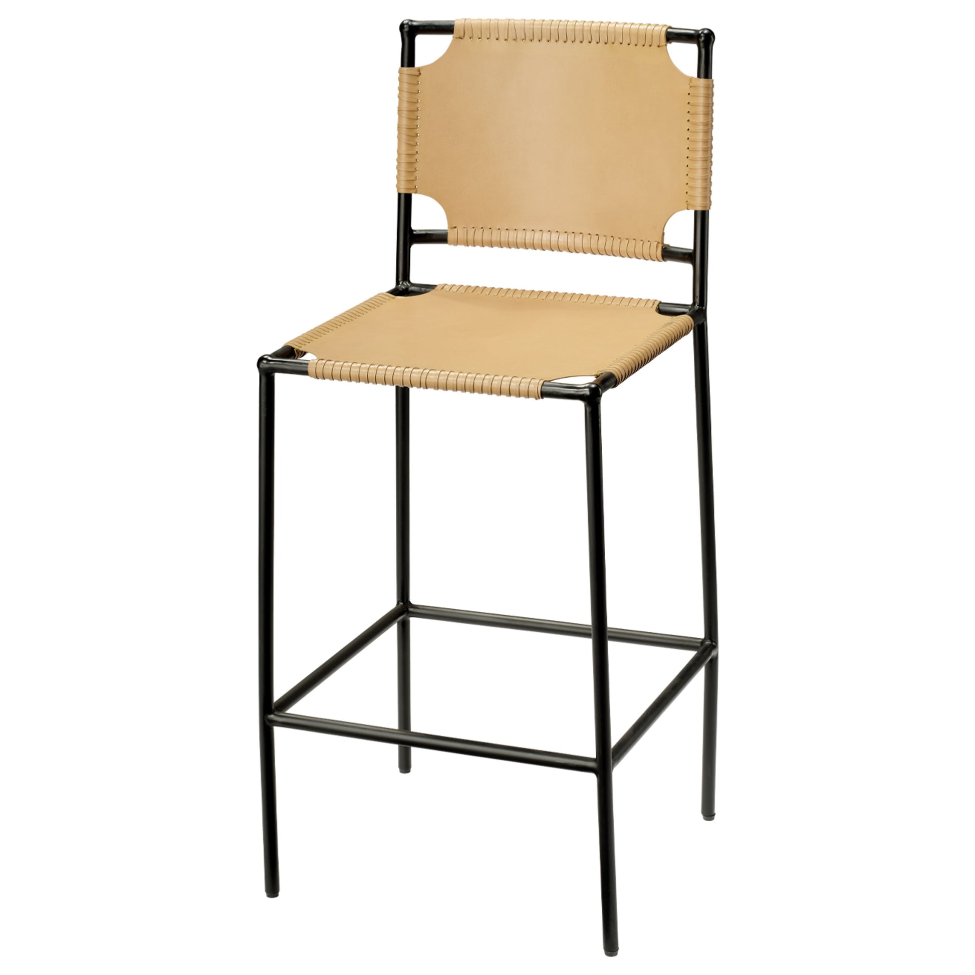 Asher Leather Bar Stool by Jamie Young