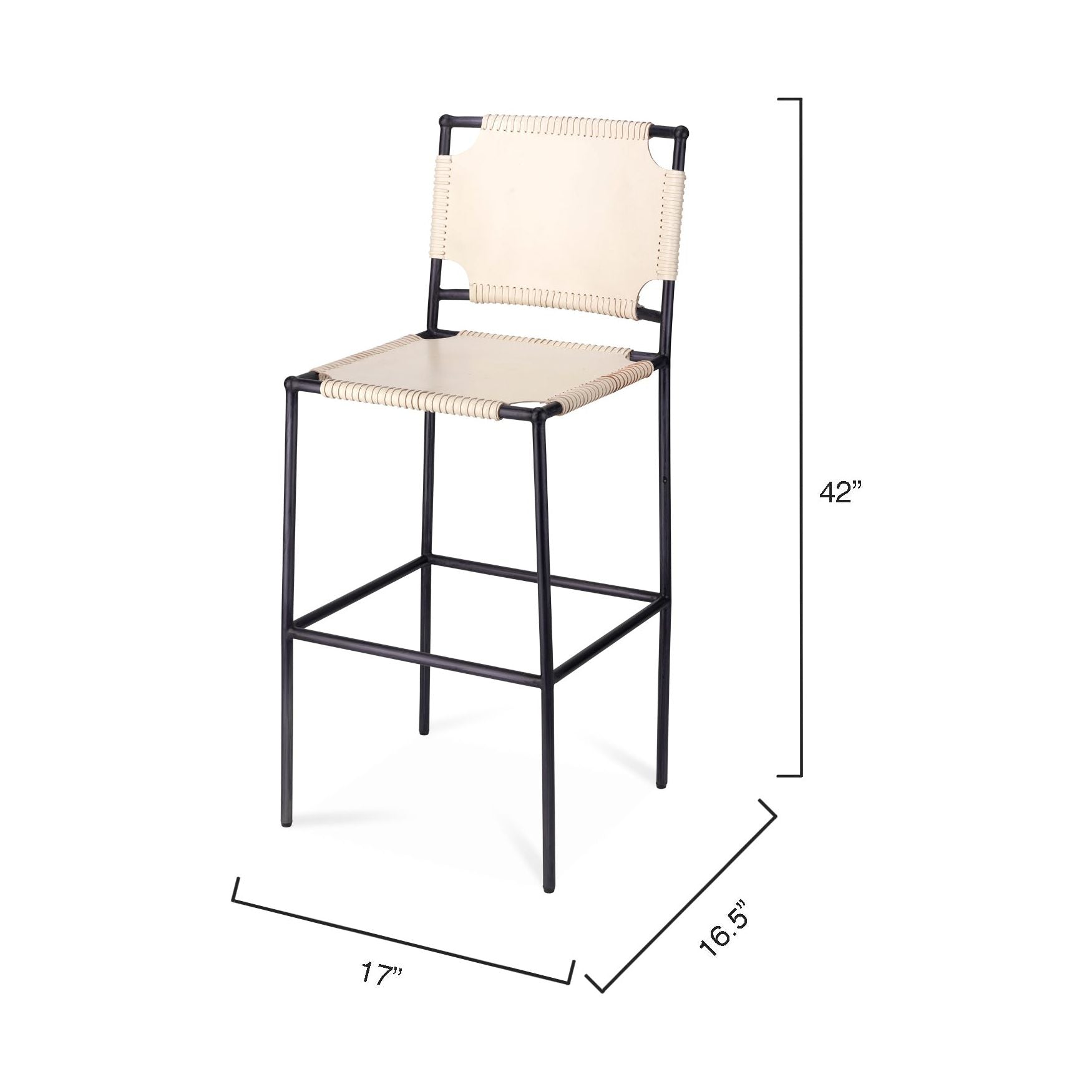 Asher Leather Bar Stool by Jamie Young