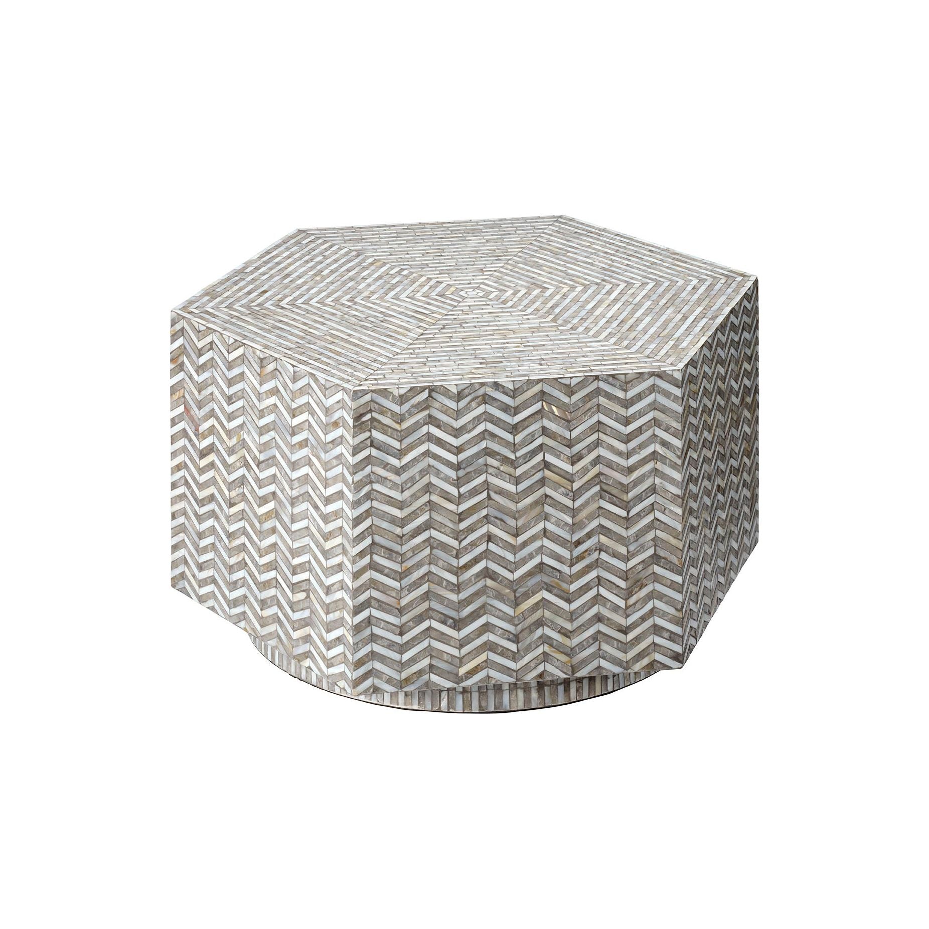 Brando Mother of Pearl Hexagon Coffee Table by Jamie Young