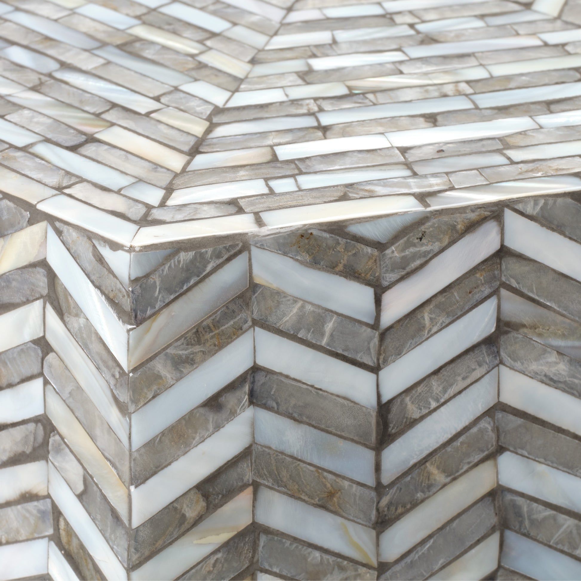 Brando Mother of Pearl Textured Hexagon Side Table by Jamie Young