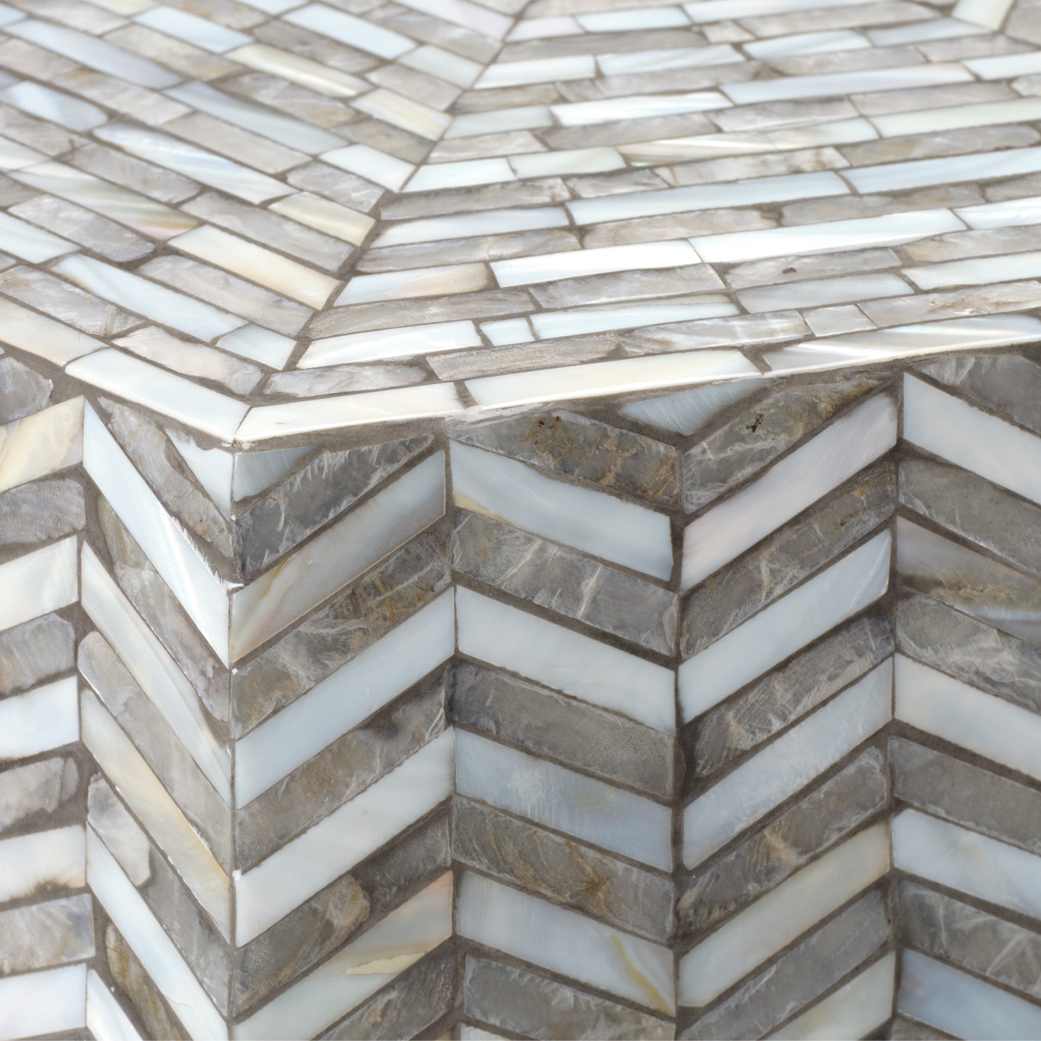 Brando Mother of Pearl Textured Hexagon Side Table by Jamie Young