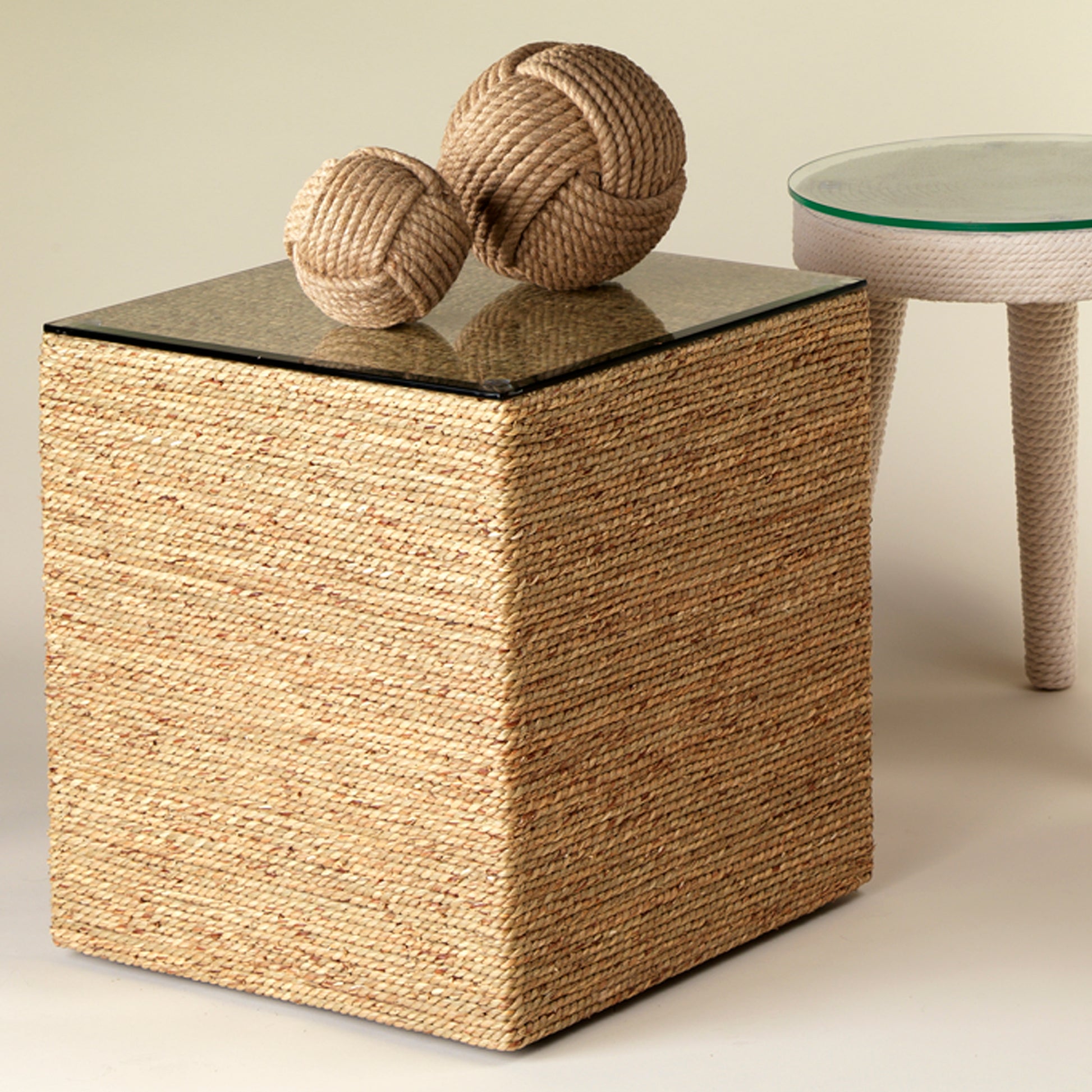 Captain Seagrass Square Side Table by Jamie Young