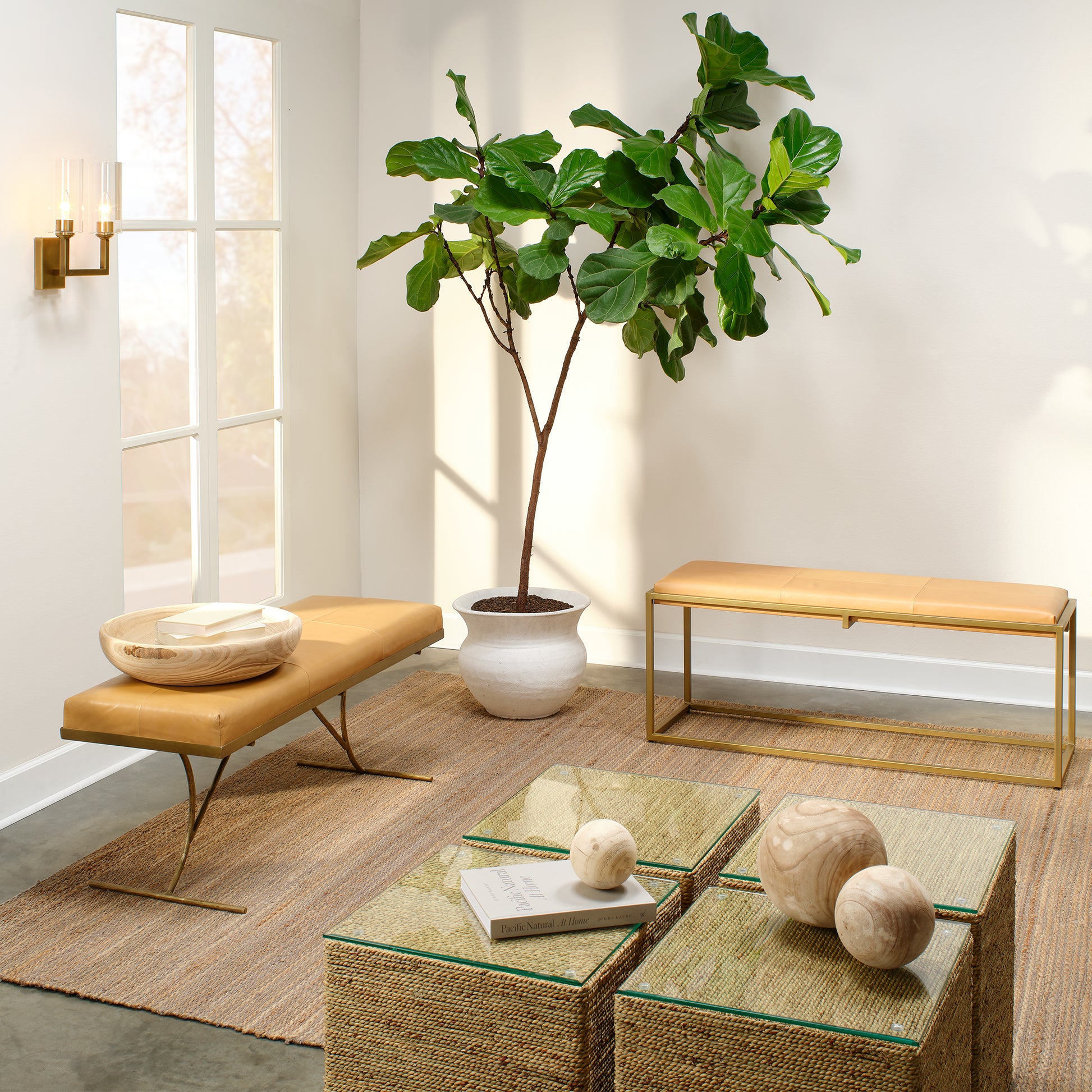 Captain Seagrass Square Side Table by Jamie Young