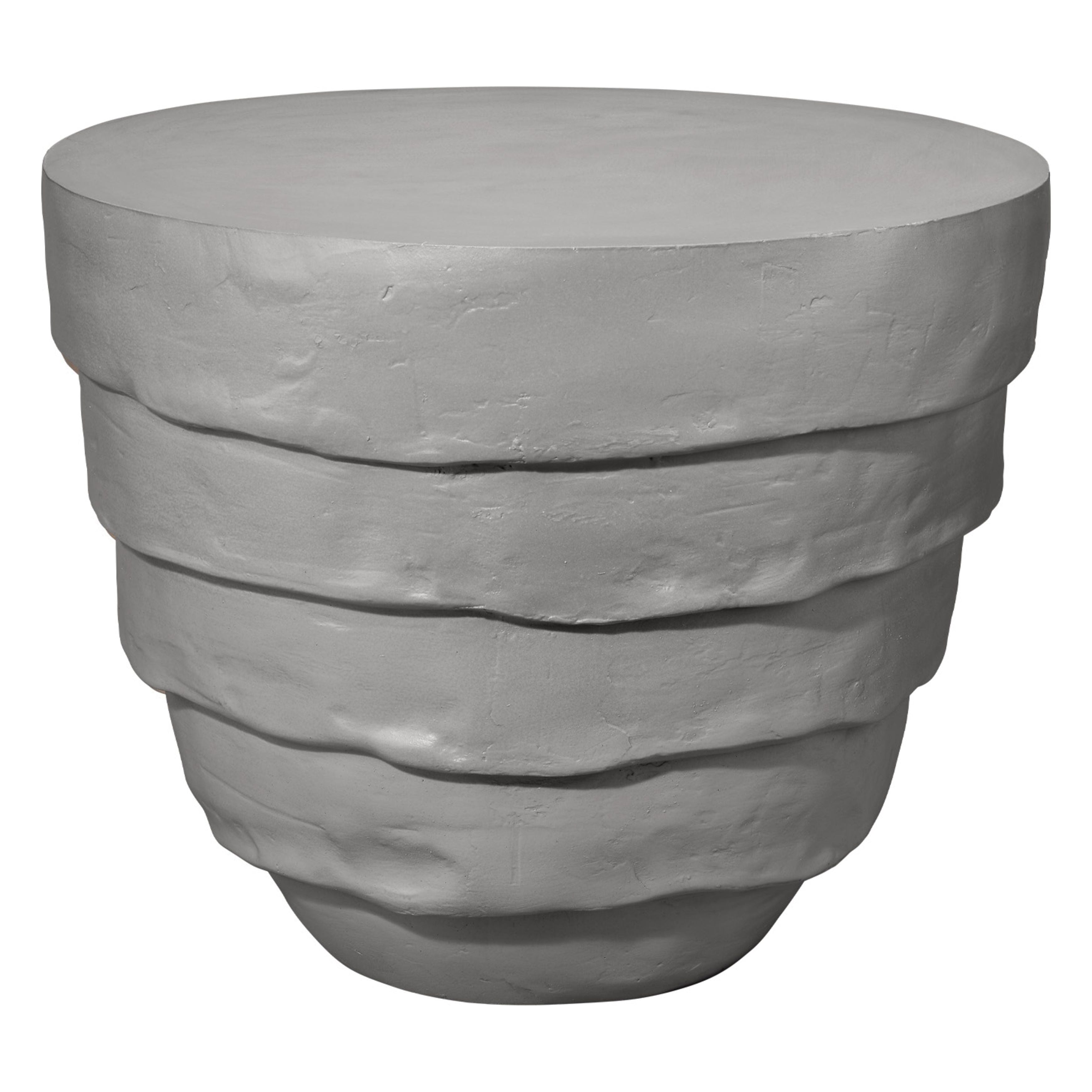 Concentric Fiber Glass Indoor/Outdoor Side Table Cement Rustic by Jamie Young