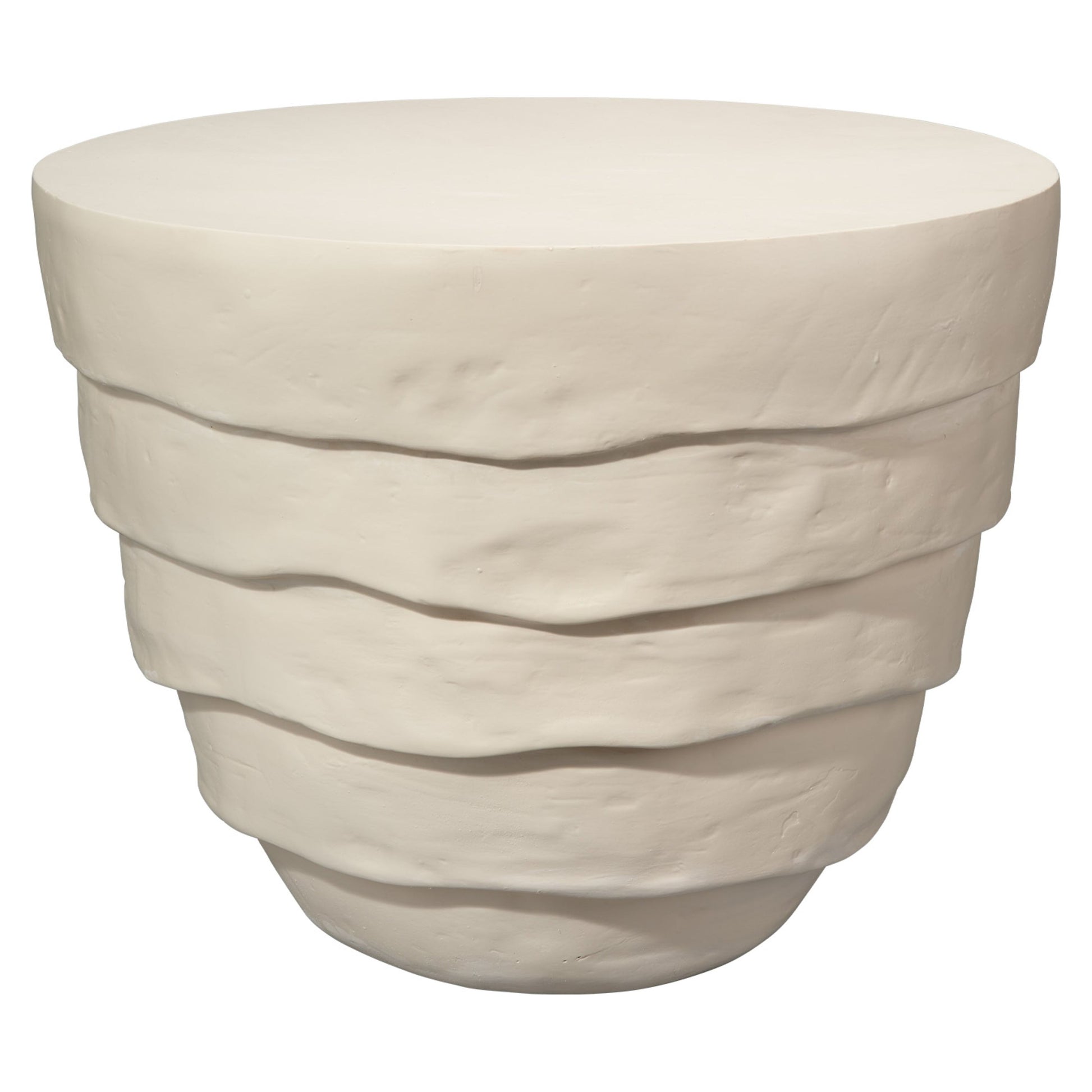 Concentric Fiber Glass Indoor/Outdoor Side Table Cream White by Jamie Young