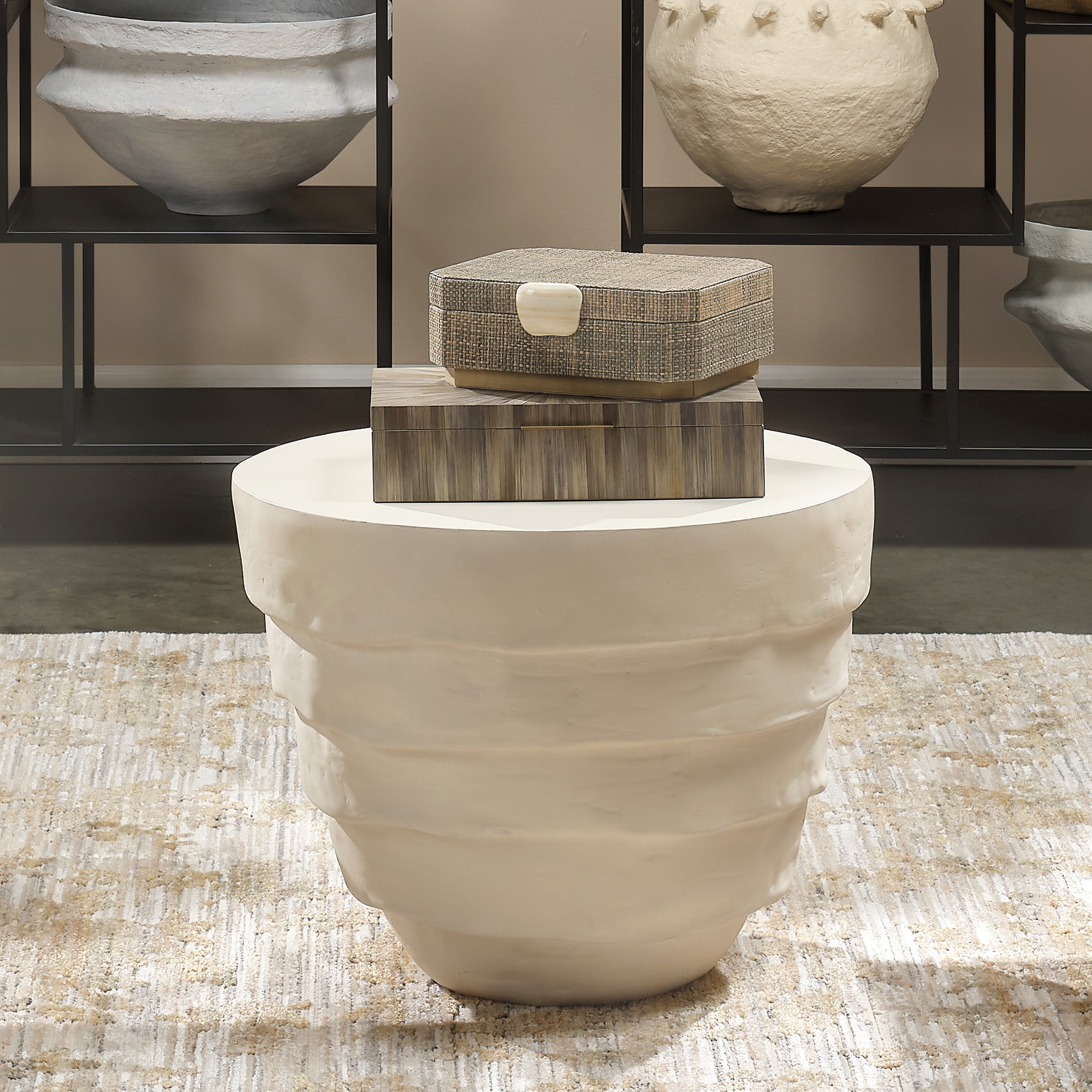 Concentric Fiber Glass Indoor/Outdoor Side Table by Jamie Young