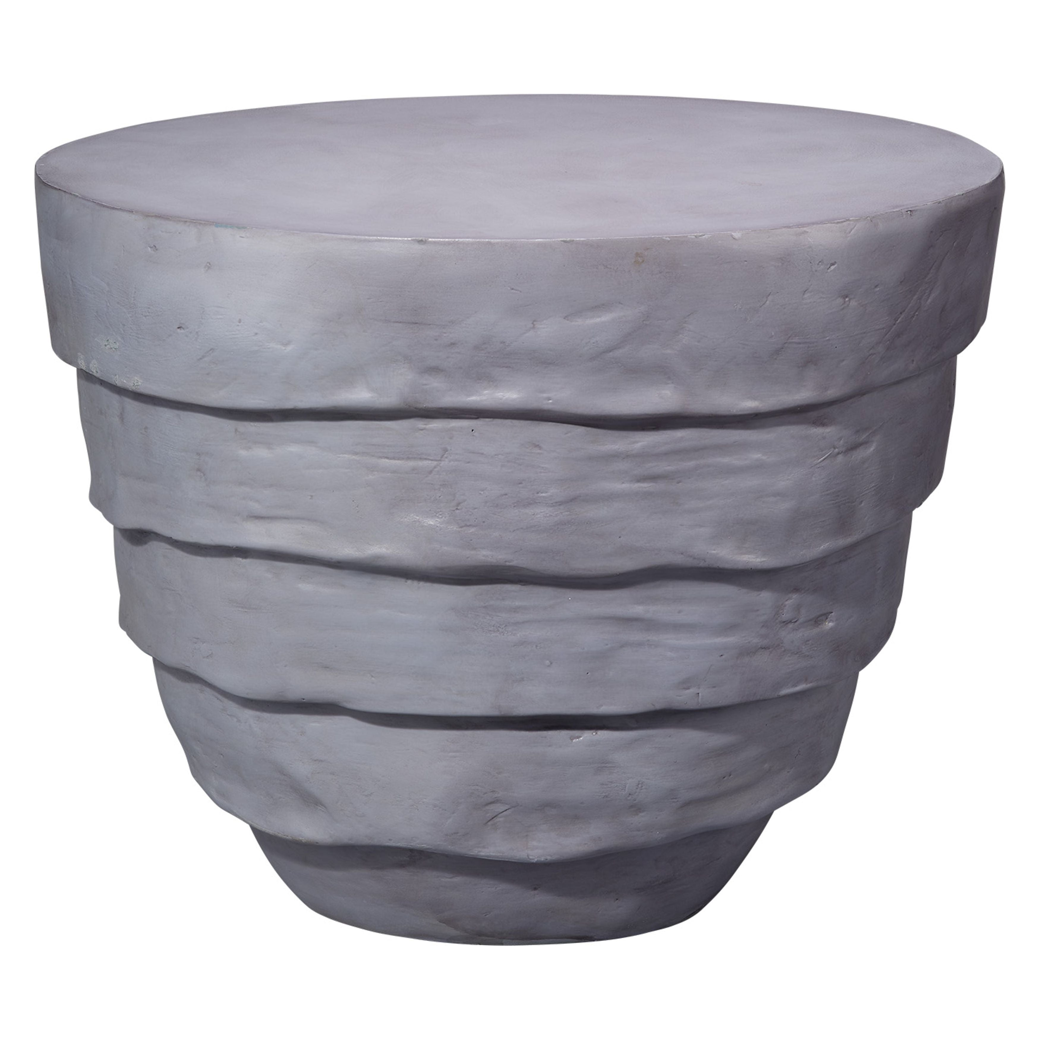 Concentric Fiber Glass Indoor/Outdoor Side Table Grey Blue by Jamie Young
